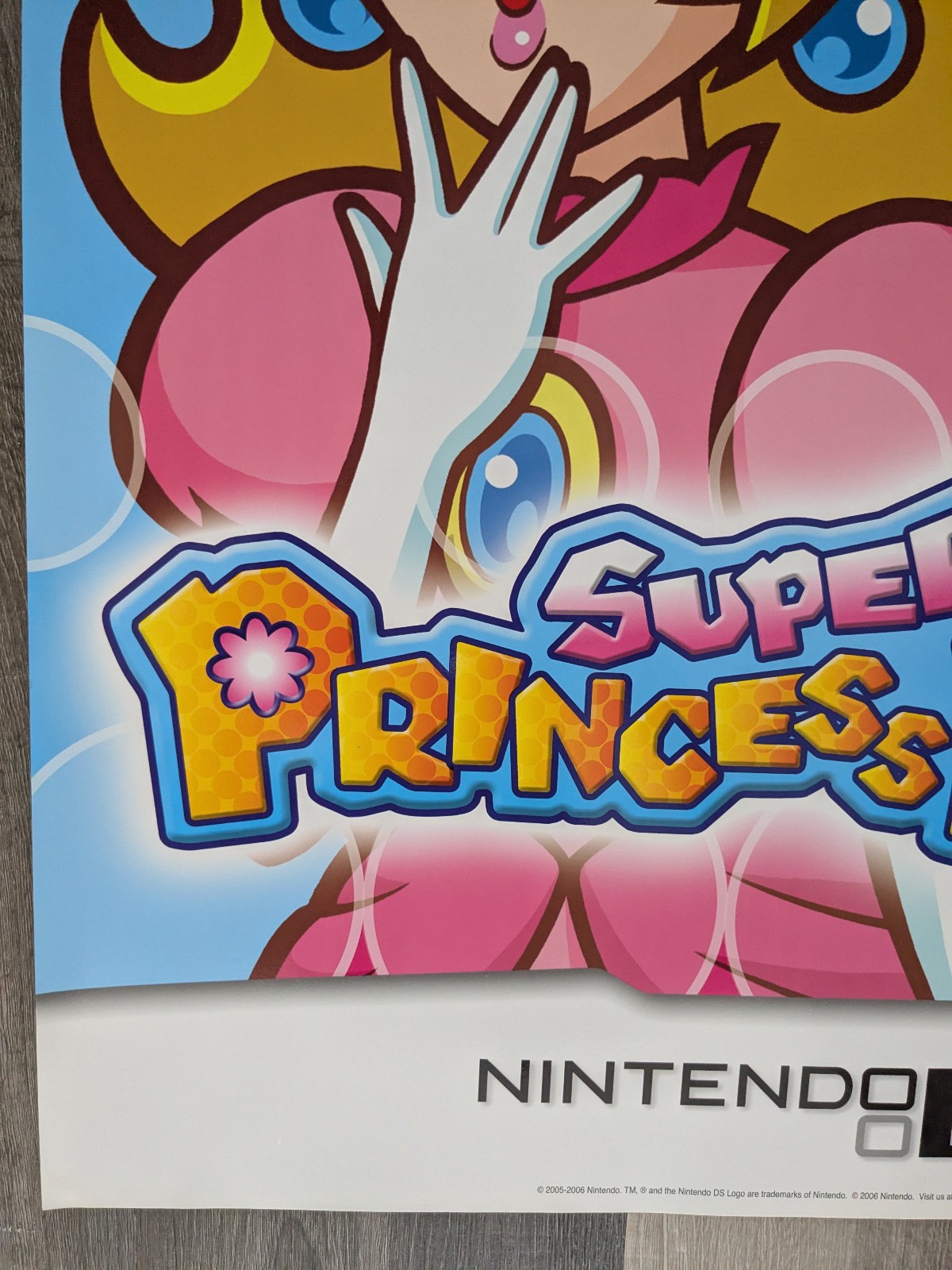 NEW Authentic Super Princess Peach Nintendo DS Video Game Promo Poster 28″ RARE