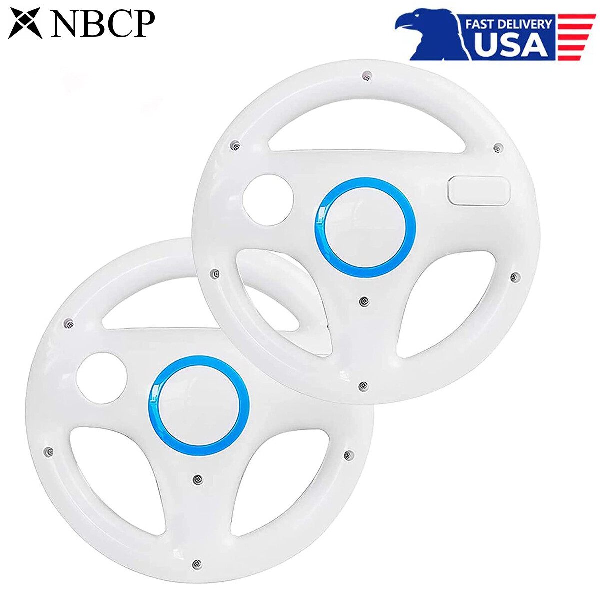 2pcs Racing Steering Wheel for Wii Remote Game Controller Mario Kart Game