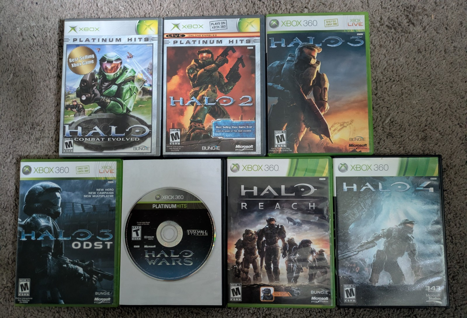 Halo Game Lot (Microsoft Xbox/Xbox 360, 2001-12) ****TESTED****