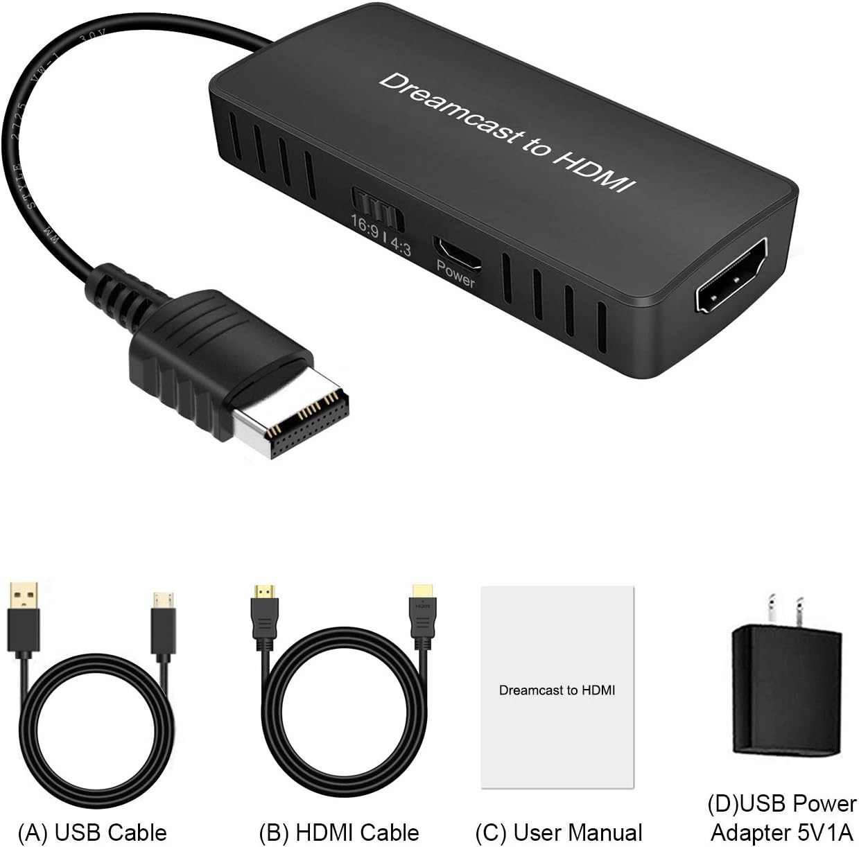 Retrofitted Dreamcast to HDMI Link Cable – Supports 480i/576i/480p Output