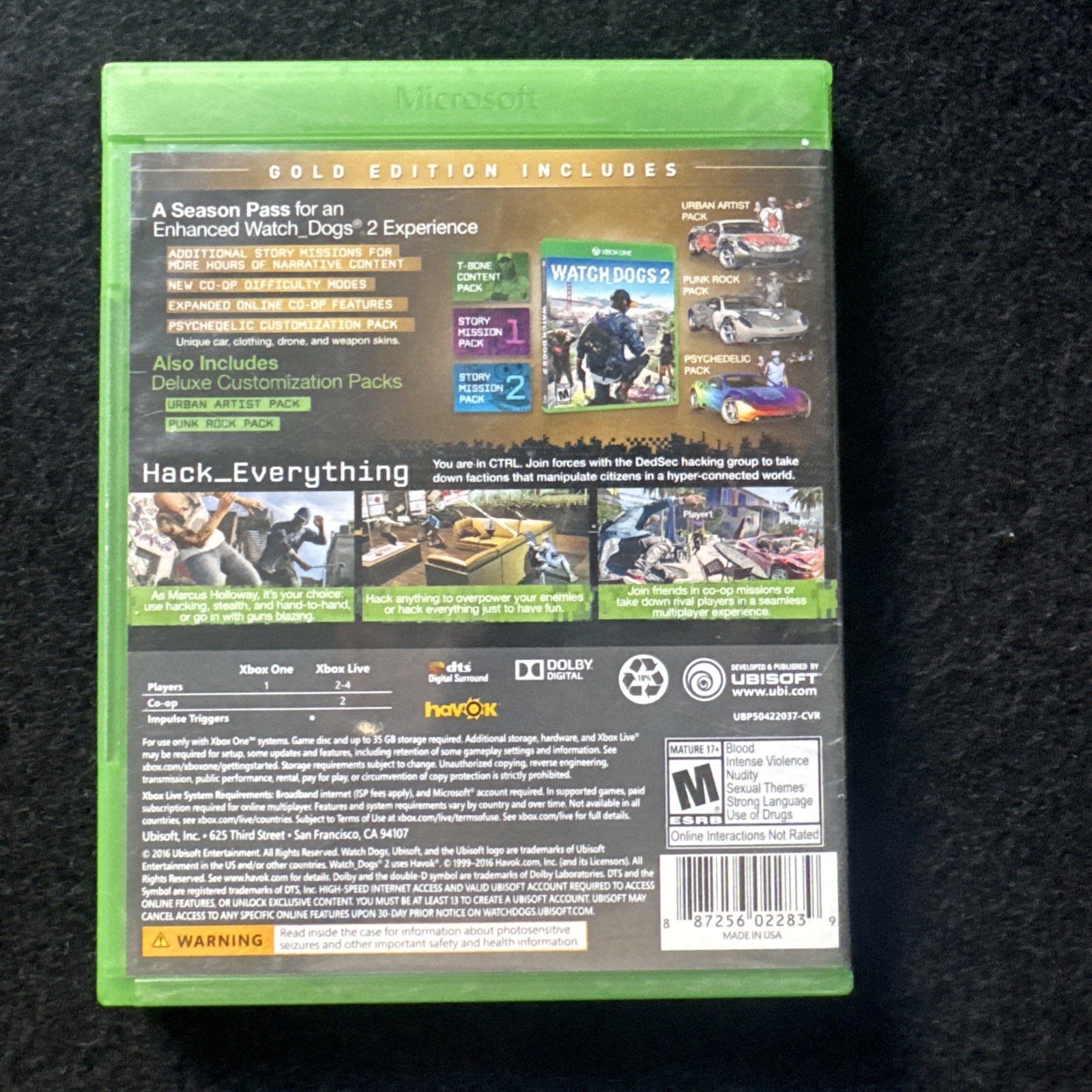 Watch Dogs 2 Gold Edition Xbox One, Season Pass, Zodiac Killer Mission