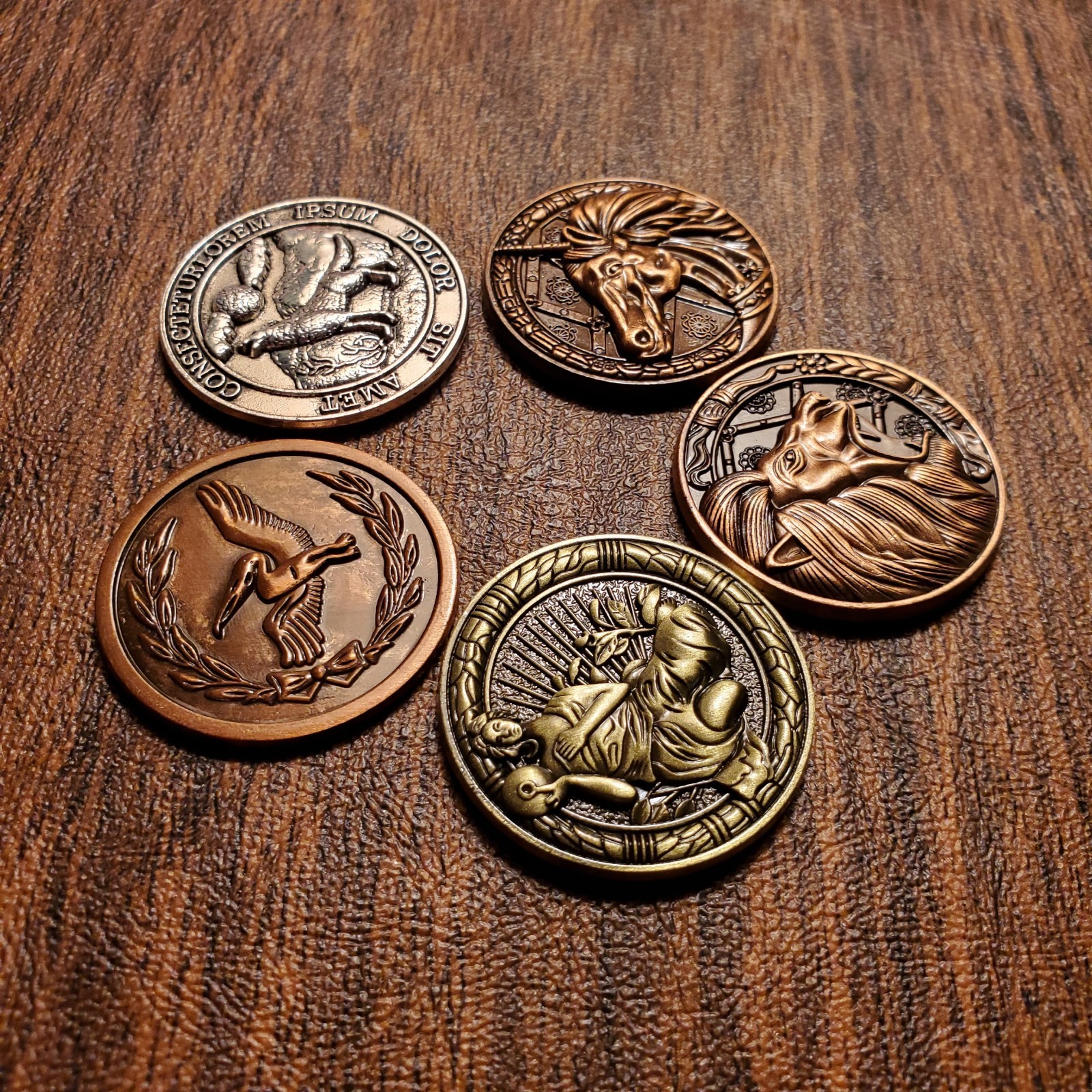 Novelty Resident Evil Coins. 5 Medallion set Collectible Metal NEW. PS4 Xbox