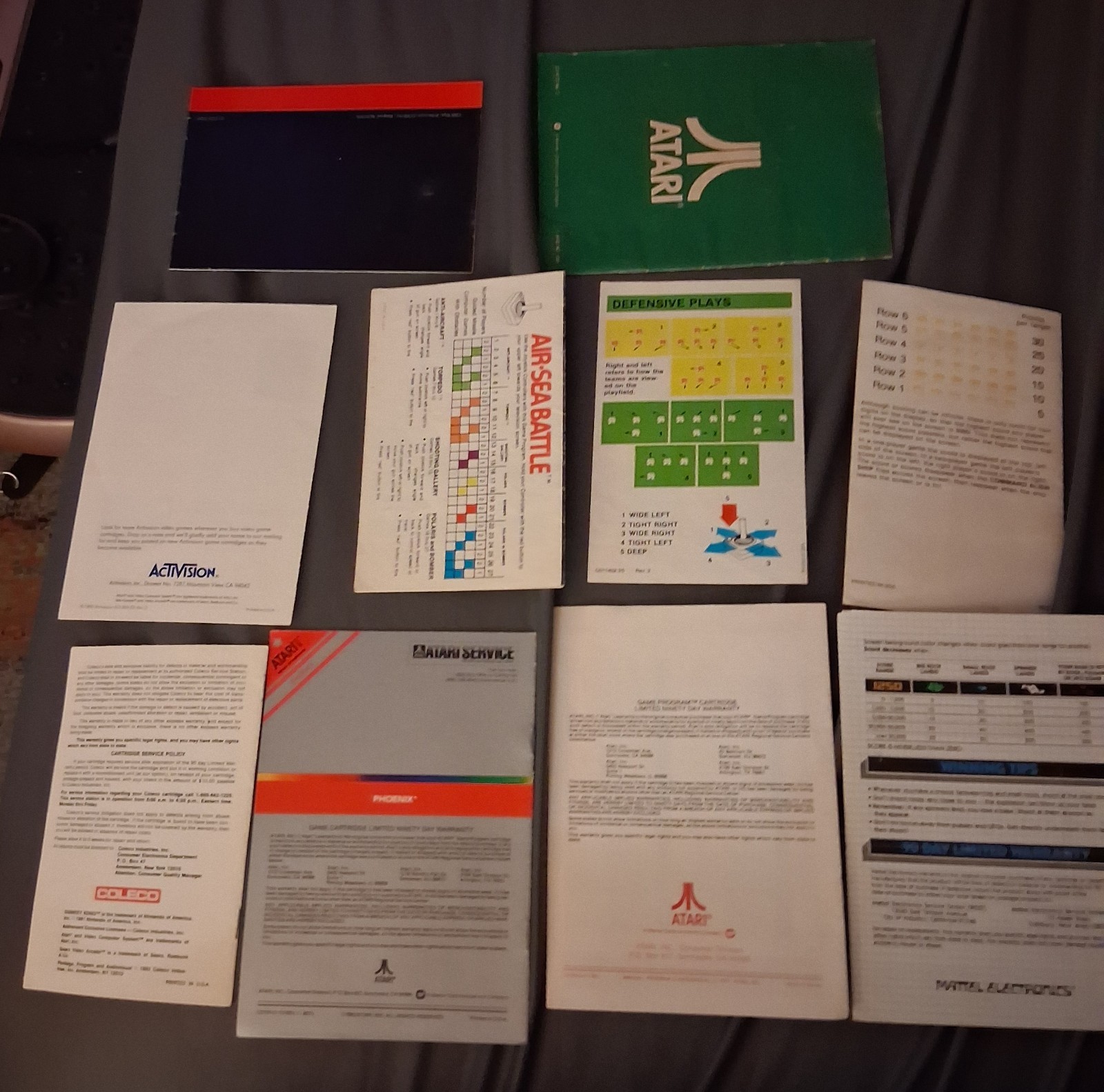 Atari 2600 LOT of 10 Manuals Blueprint Phoenix Astroblast Combat Fishing Derby