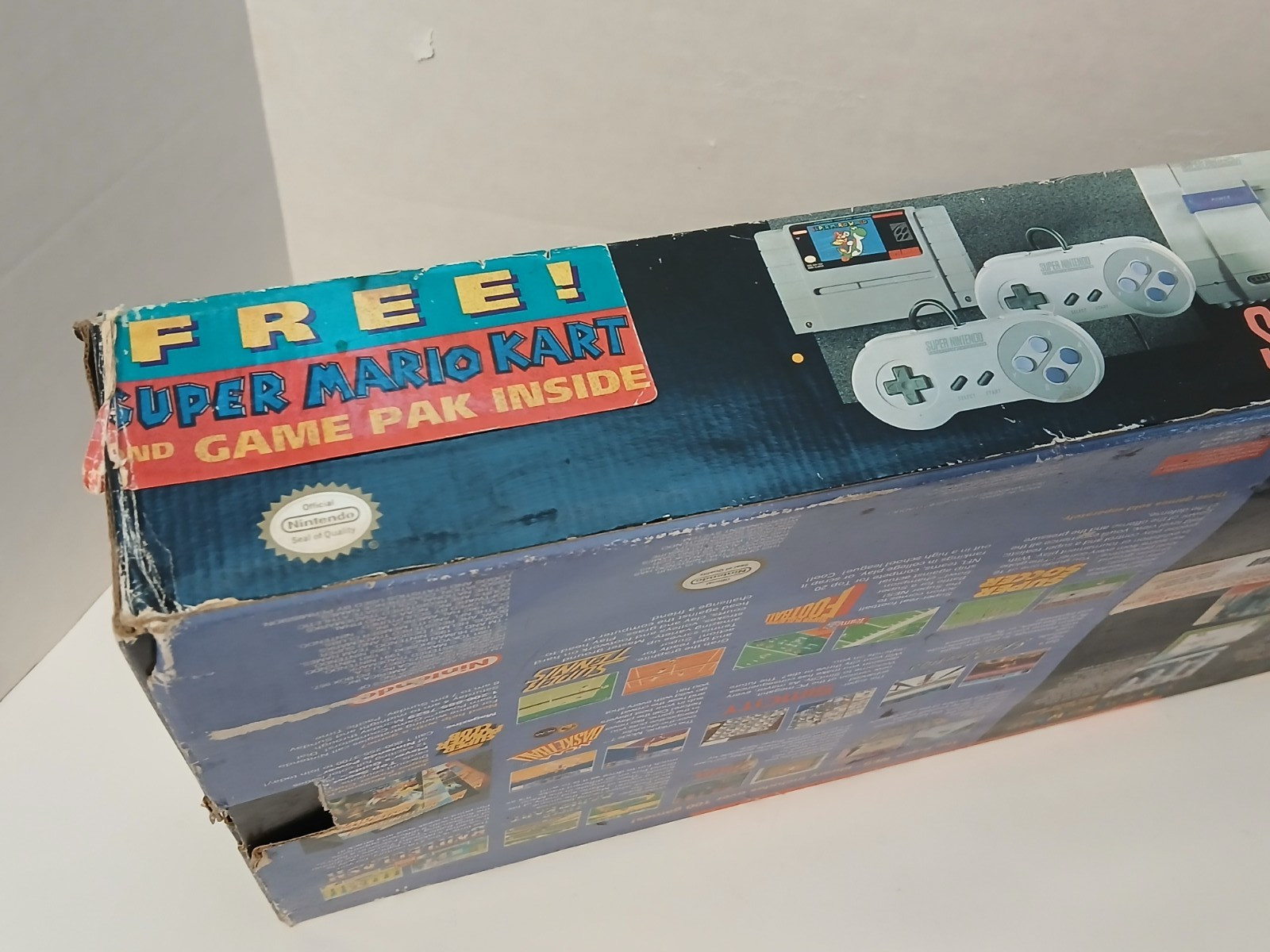 Super Nintendo Super Set – Box Only w/Foam Insert! Mario Kart Sticker Variation