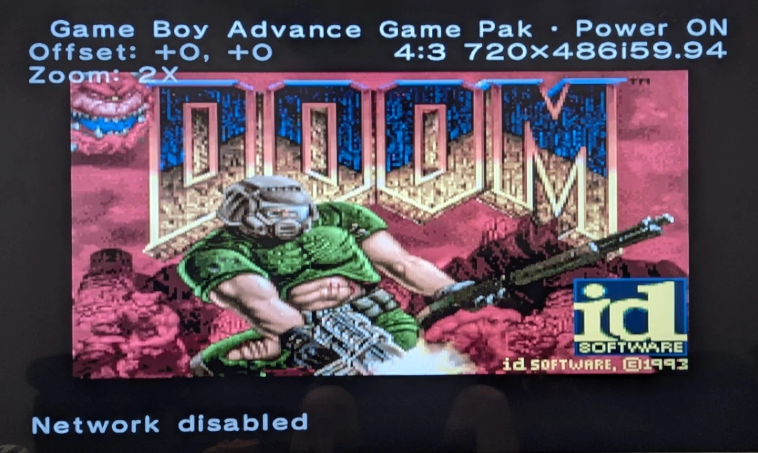 Doom Custom PC Conversion on Nintendo GBA Gameboy Advance Video Game