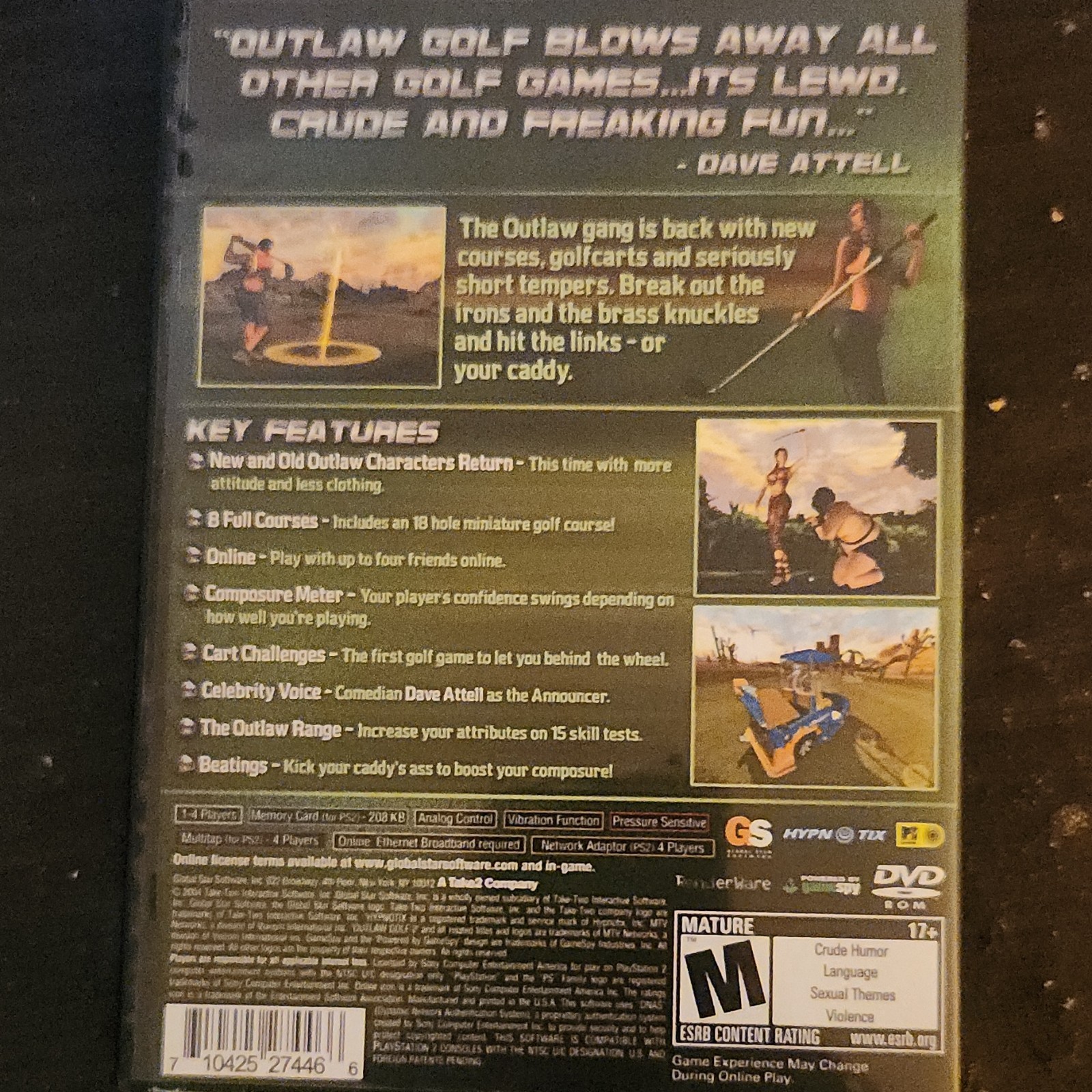 Global Star Software Outlaw Golf 2 Sports NTSC-U/C M Sony PS2 Online Beatings