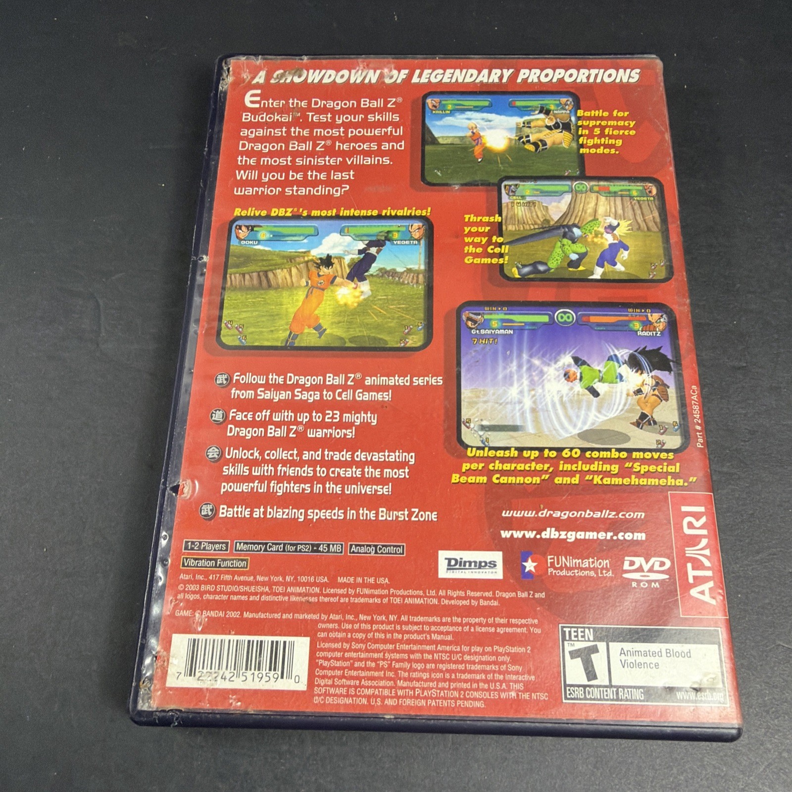 Dragon Ball Z: Budokai (PS2, 2002) No Manual