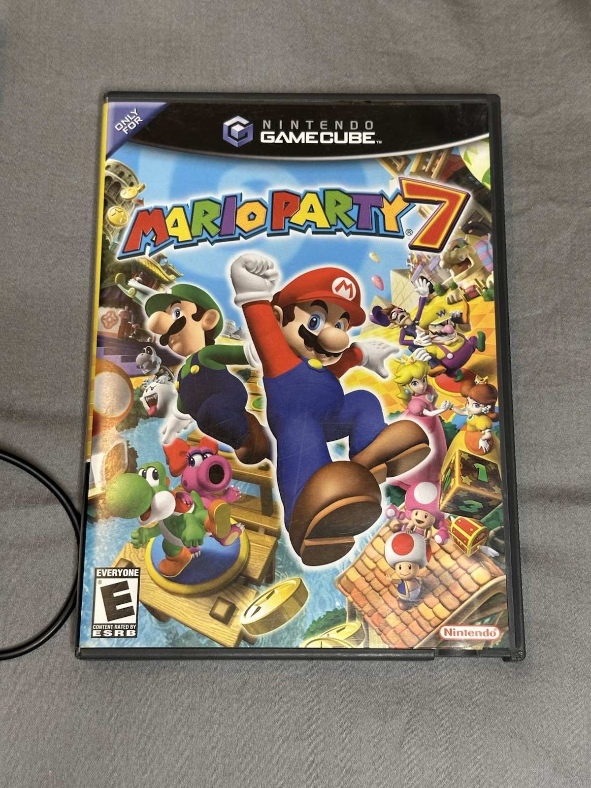 Vintage Mario Party 7 (GameCube, 2005) Video Game Case And Microphone