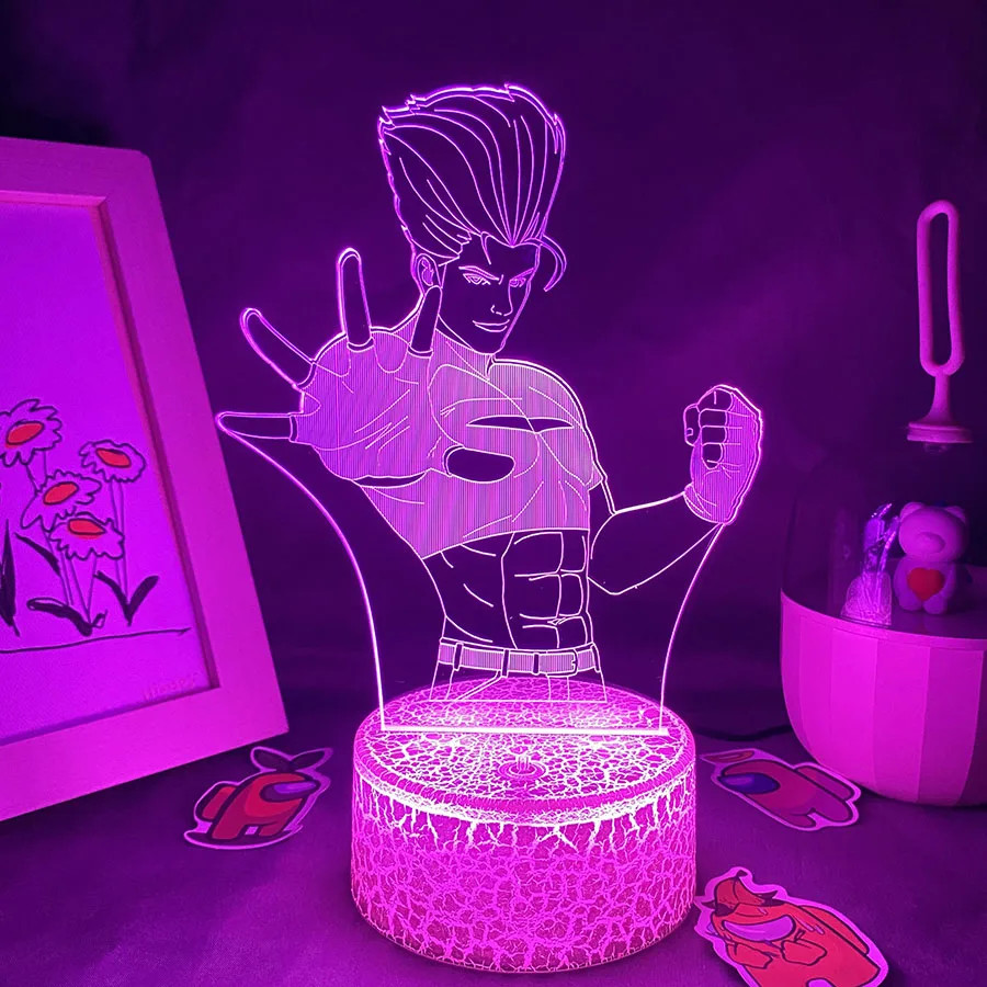 Game the King of Fighters Benimaru Nikaido 3D LED Neon Night Light Xmas Gift for