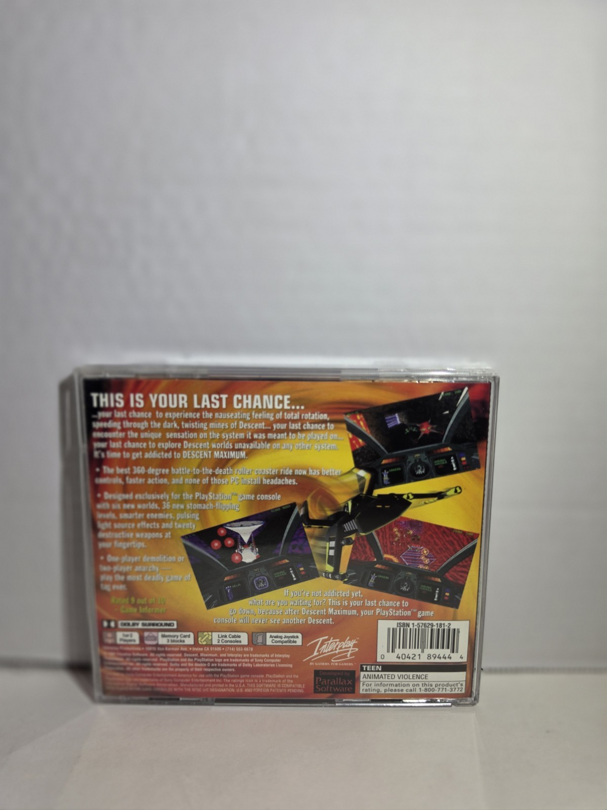Descent Maximum Sony PlayStation 1, PS1 1997, Complete, Tested