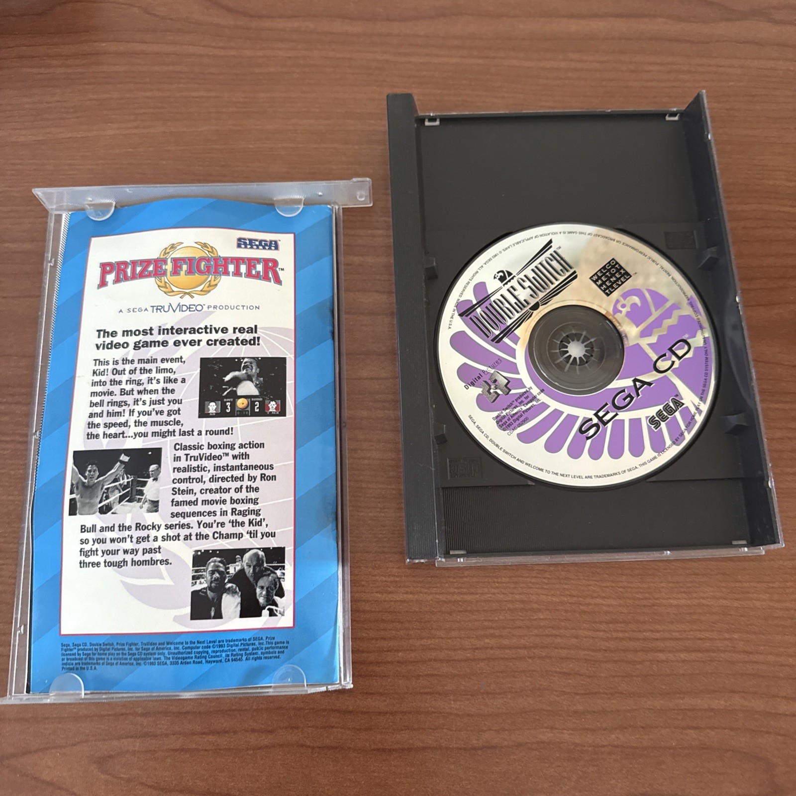 Double Switch (Sega CD, 1993) Complete Game Case Manual Registration