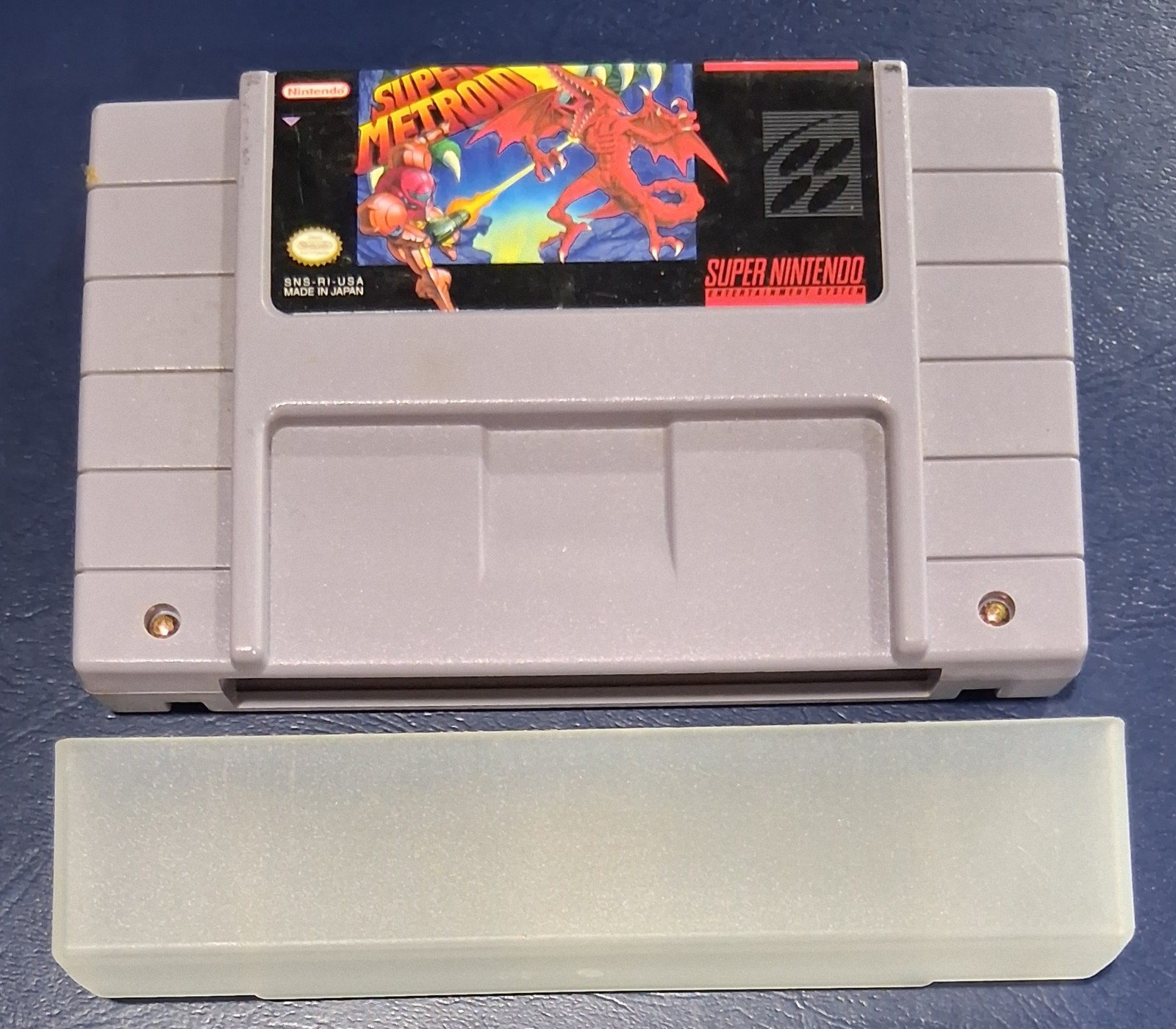 SNES Super Nintendo SUPER METROID Authentic Vintage Game Cartridge w/Dustcover