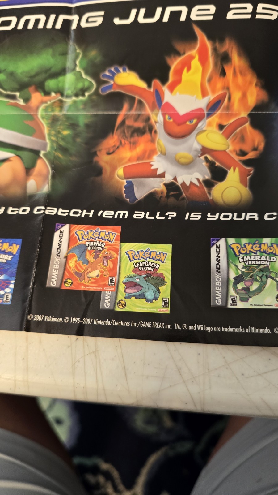 Pokemon Battle Revolution 2007 Fold Out Poster 12×16 promo insert from D/P