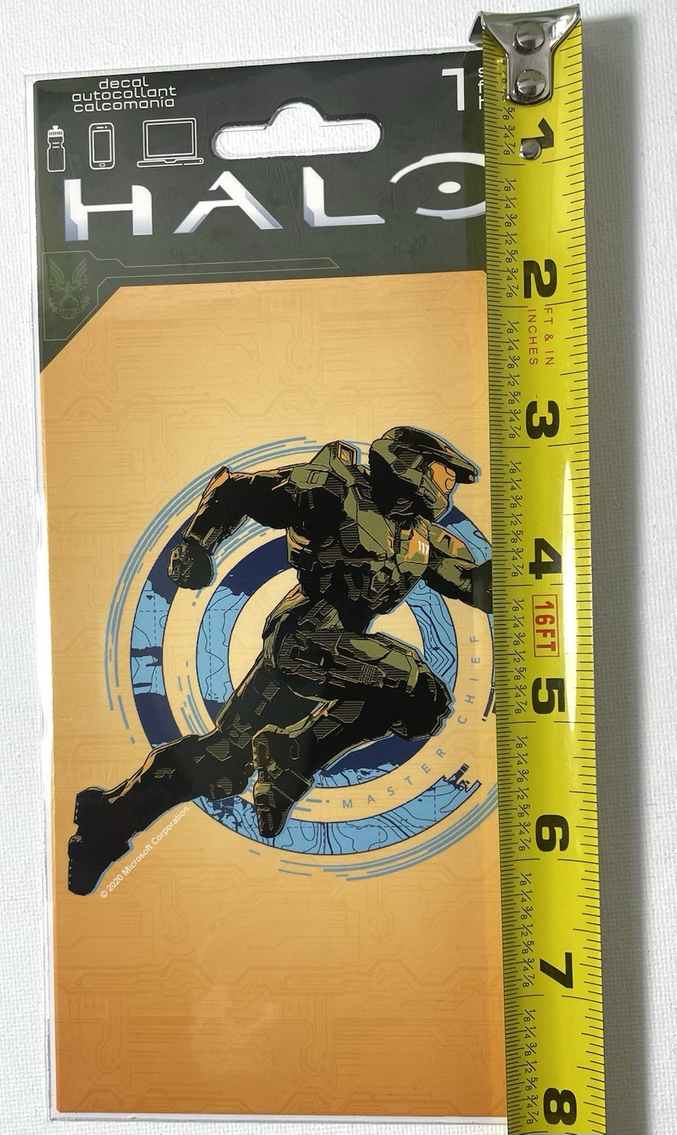 HALO3.5”x4.25”Decal Master Chief High Sprint,clear,turquoise XBOX 343industries