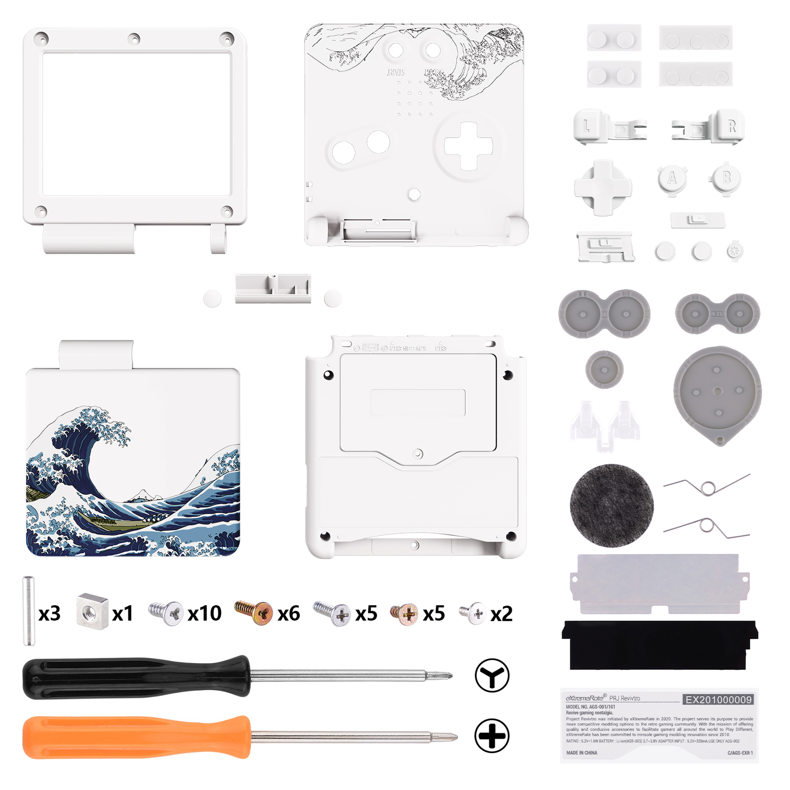 IPS GBA SP Upgraded Housing Shell Buttons Replacement Kit for Gameboy Advance SP
