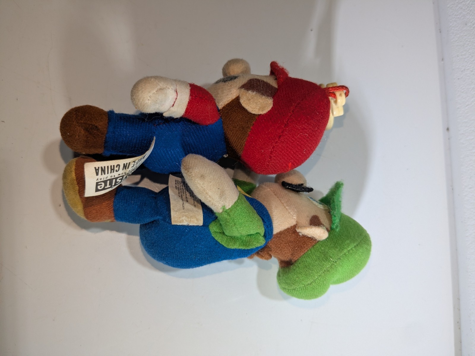 Toysite Mario Plush Keychain + Luigi BD&A Plush Both Issues Stains Dirty Wear