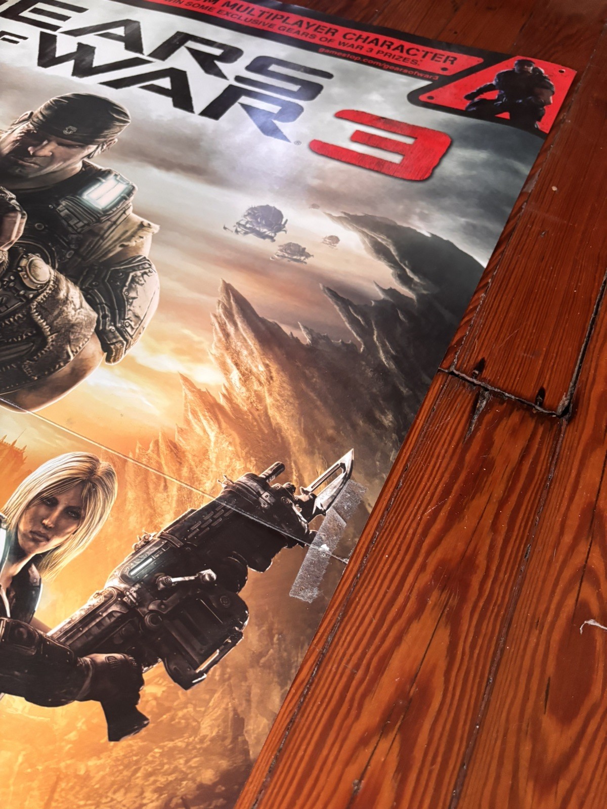 Gears of War 3 Gamestop 2011 Launch Poster GIANT 48 x 33 Storefront Display Xbox