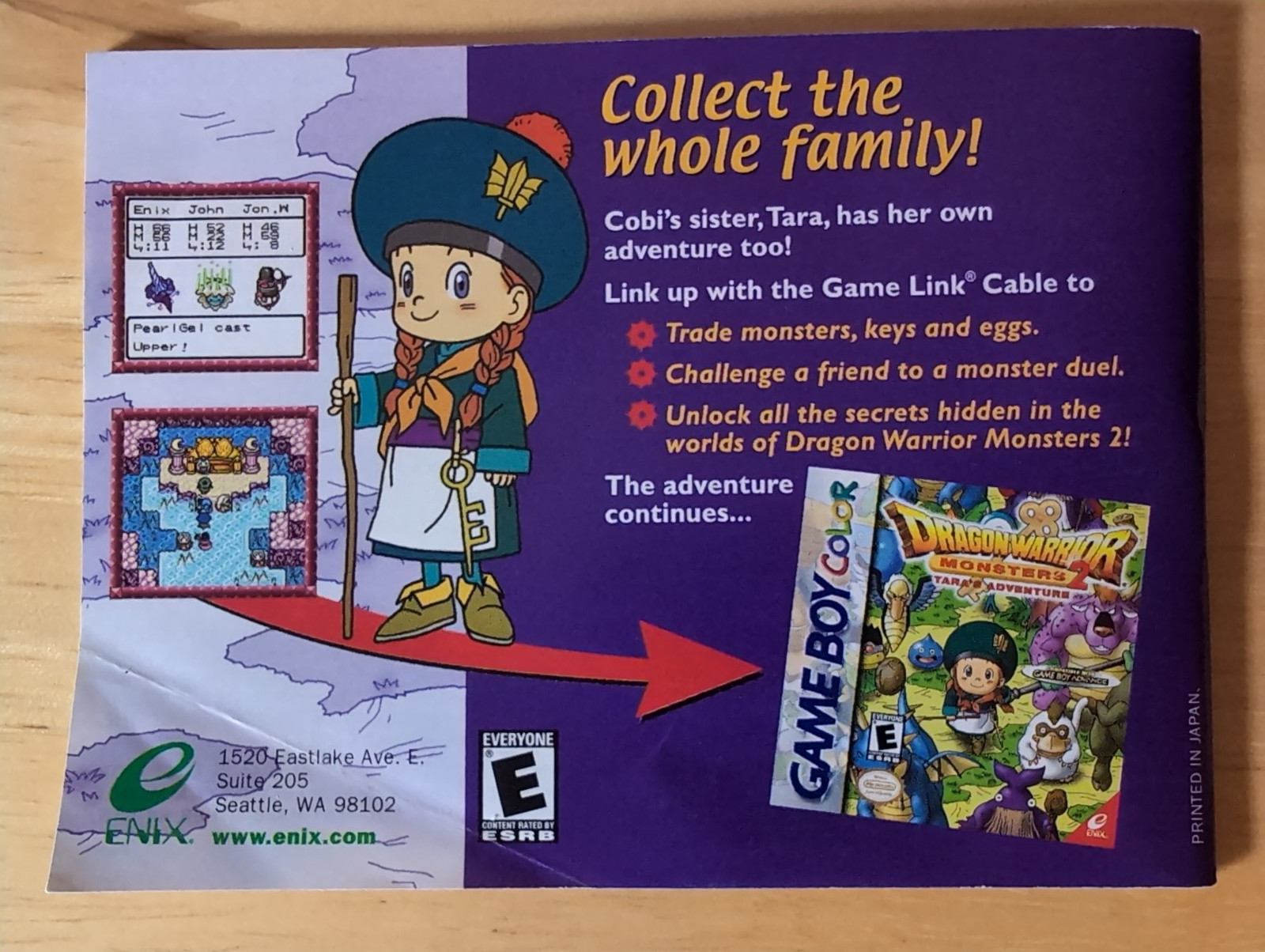 Dragon Warrior Monsters 2 Cobi’s Journey – Game Boy Color – Game and Box only