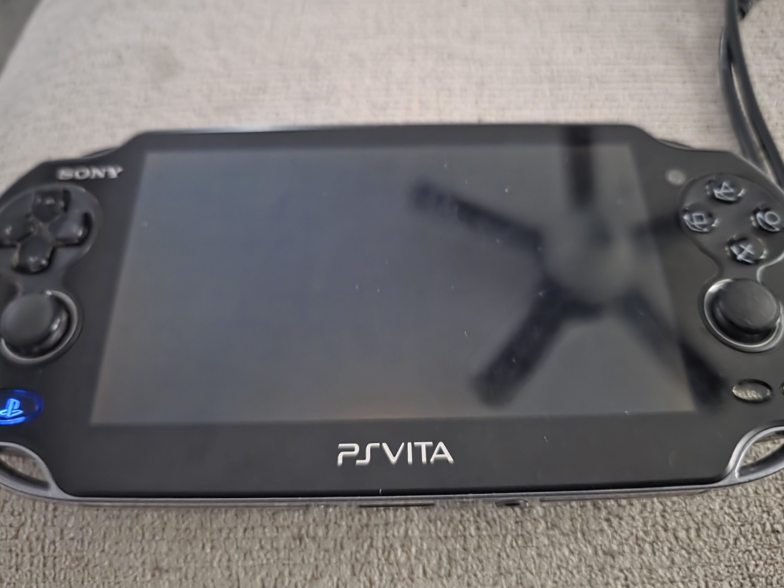 Sony Ps Vita PCH-1100 Crystal Black Model Console And Charger TESTED