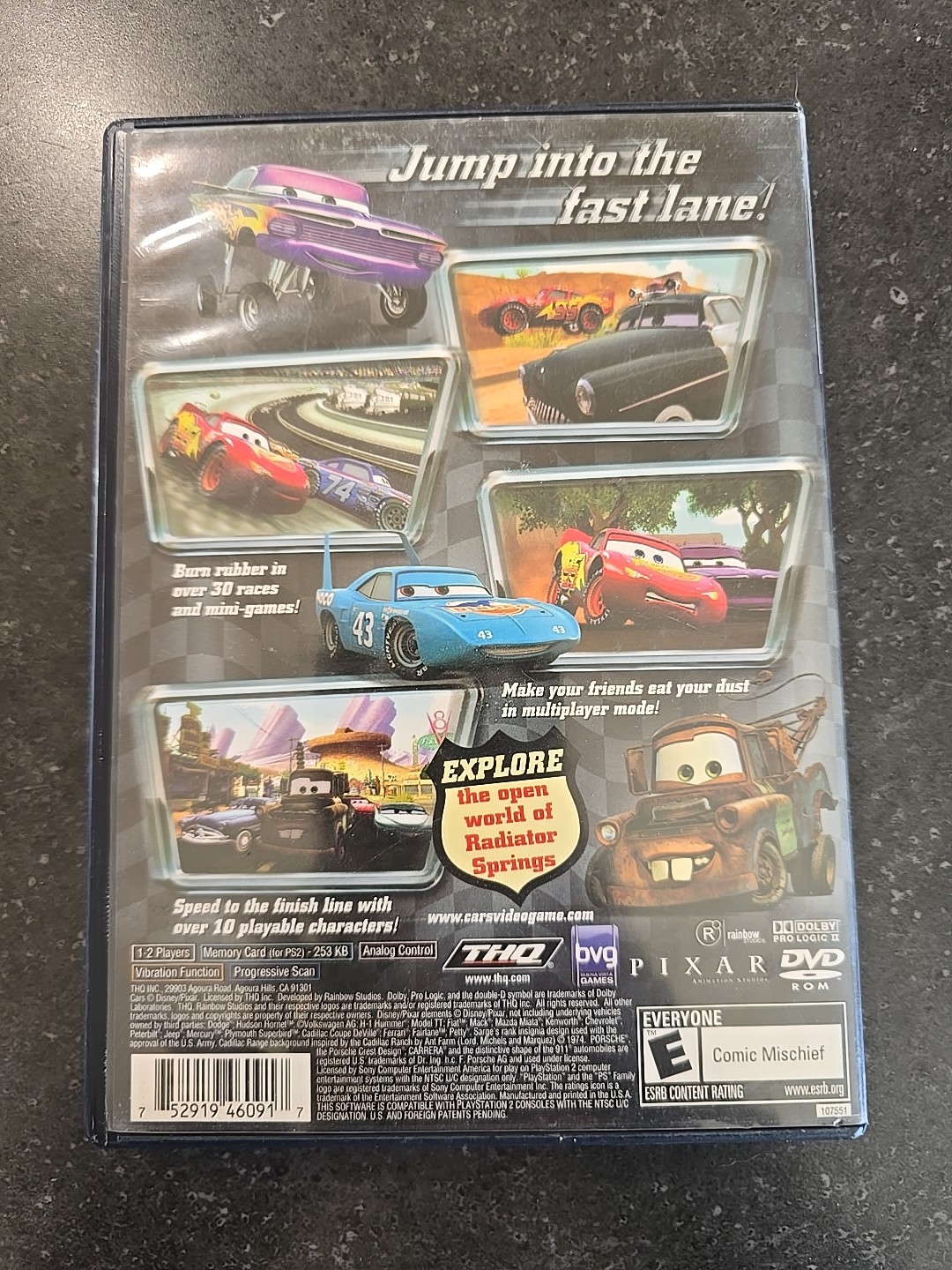 DISNEY PIXAR CARS – Sony PlayStation 2 CIB Lightning Mc Queen PS2
