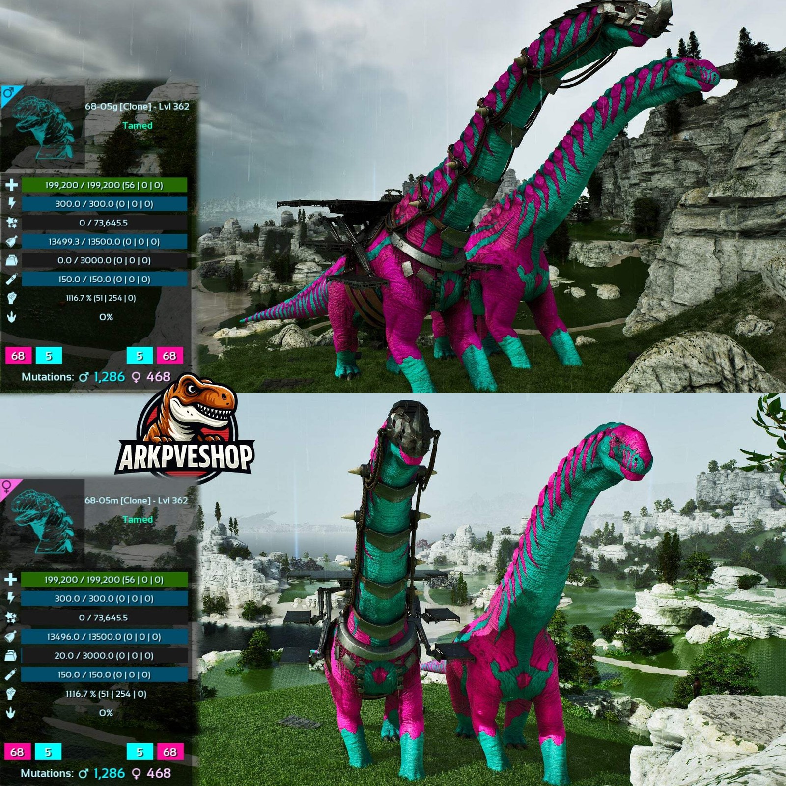 ASA PVE 🦖ARK Survival Ascended Dreadnoughtus Dreadno 362Lvl