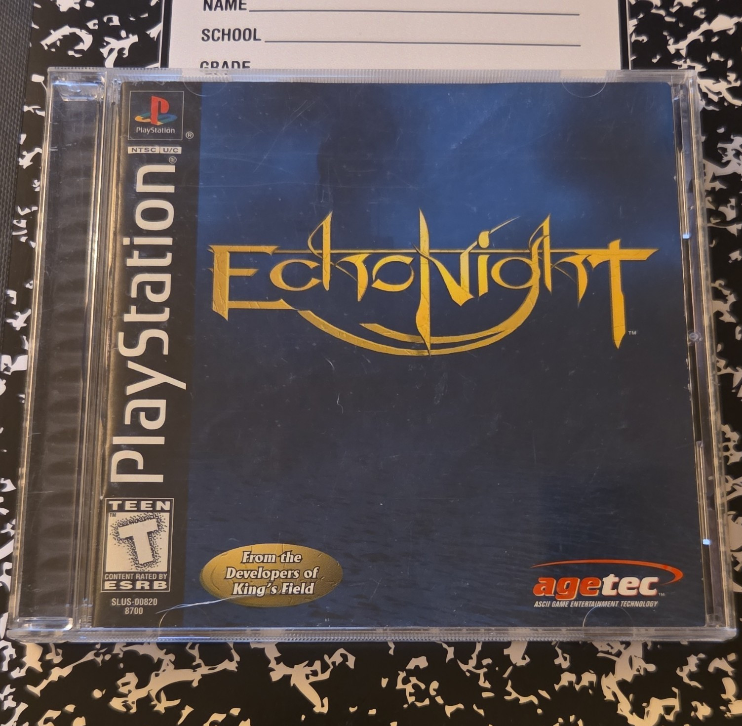 Agetec Echo Night Sony PlayStation 1 – Tested/Working – Manual Included