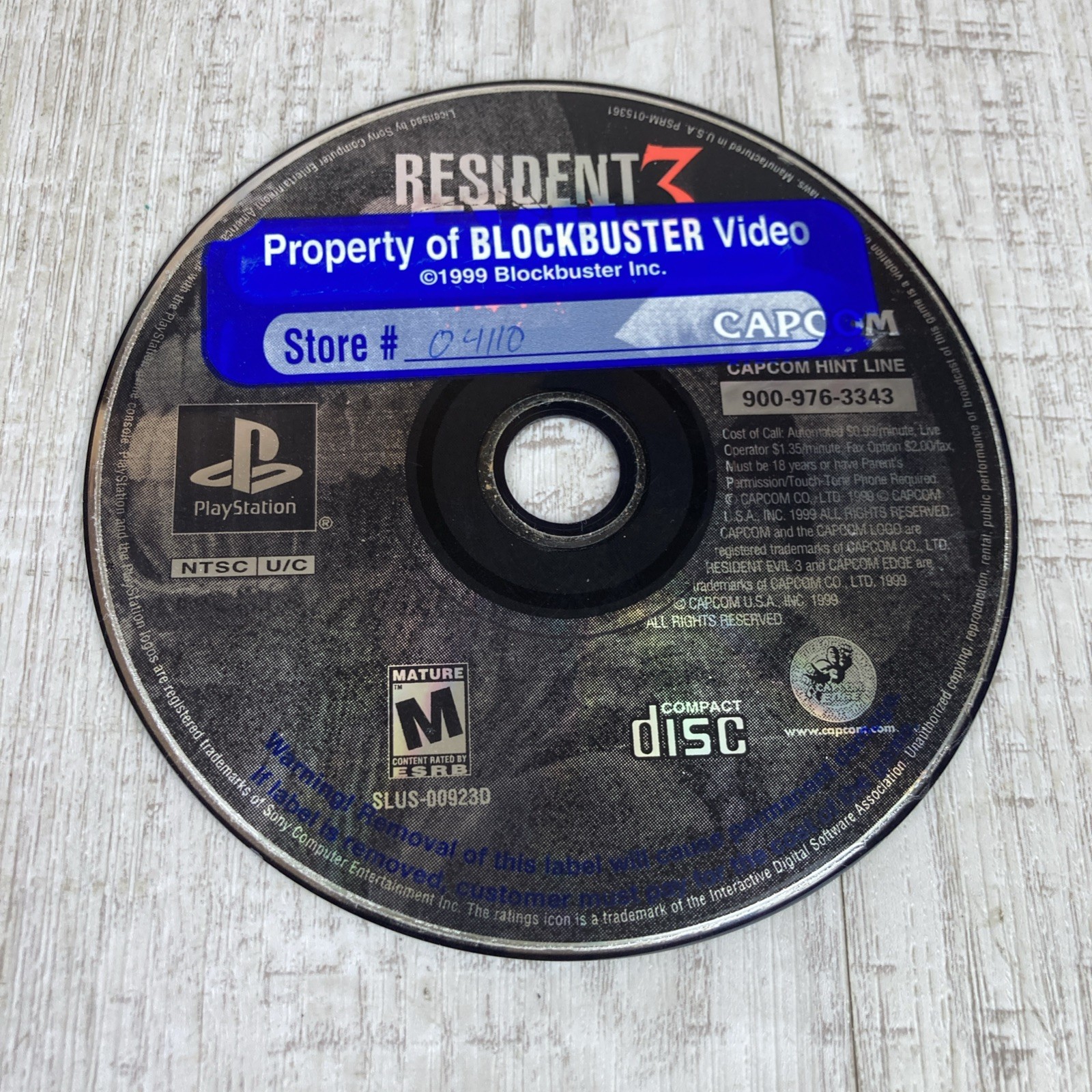 Resident Evil 3: Nemesis (PlayStation 1, 1999) DISC ONLY
