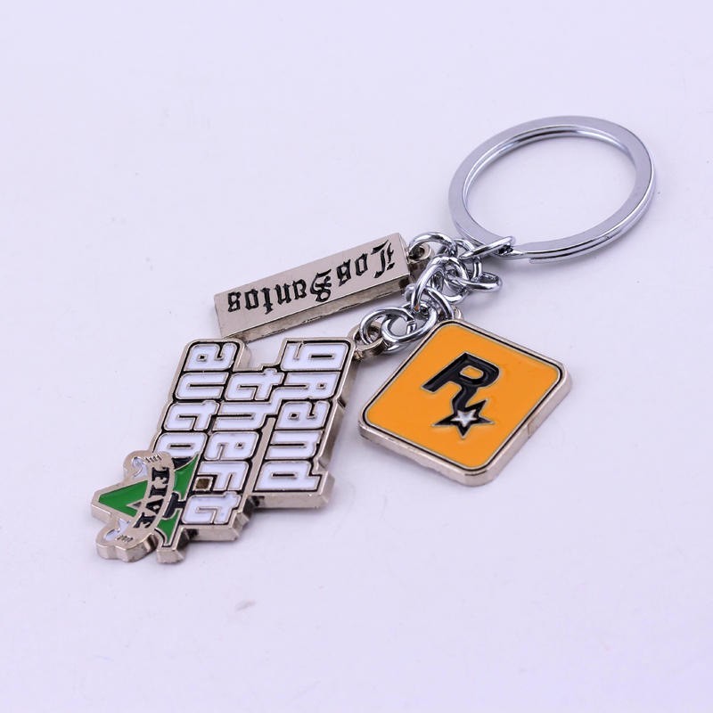Rockstar Game Grand Theft Auto Five Metal Keychain