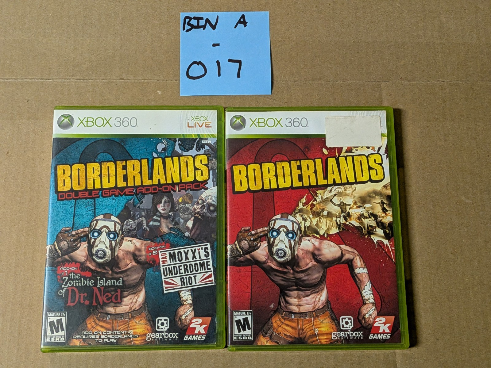 Xbox 360 Borderlands Lot: Game + Double Add-On Pack (Zombie Island / Moxxi)