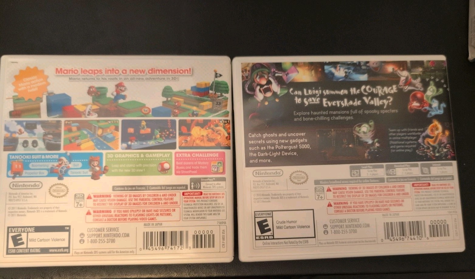 Lot of 2 3ds Games – lugis mansion – Super Mario 3D Land Complete