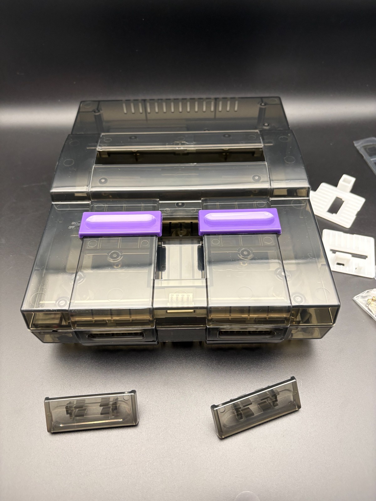 BITFUNX SNES Replacement Shell Clear, Clear Black, Clear Purple – USA Seller