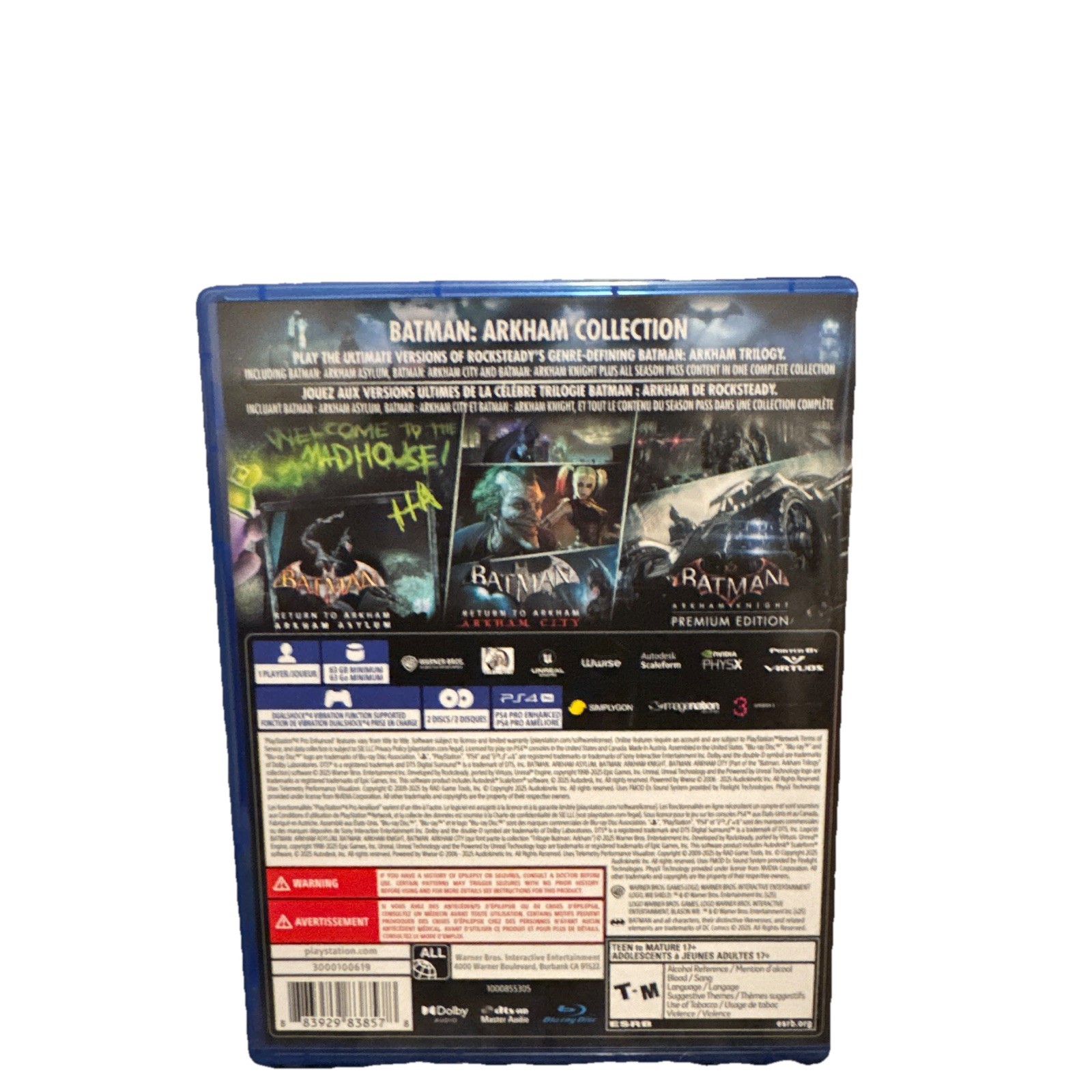 Warner Bros. Batman: Arkham Collection Premium Edition PS4 NTSC-U/C Teen