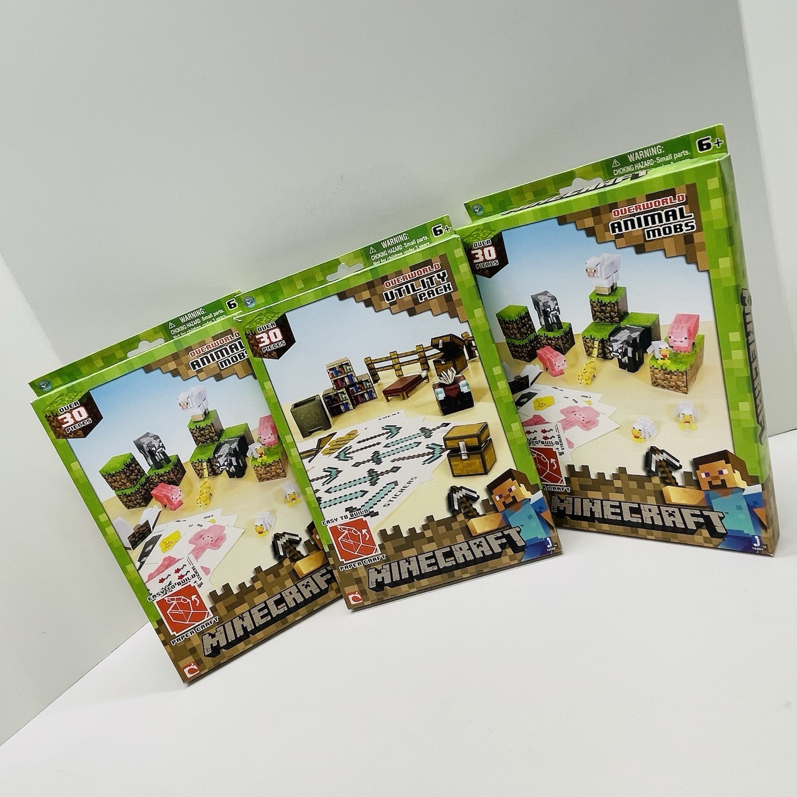 Minecraft Overworld Bundle Animal Mobs & Utility Pack Paper Craft Jazwares -2013