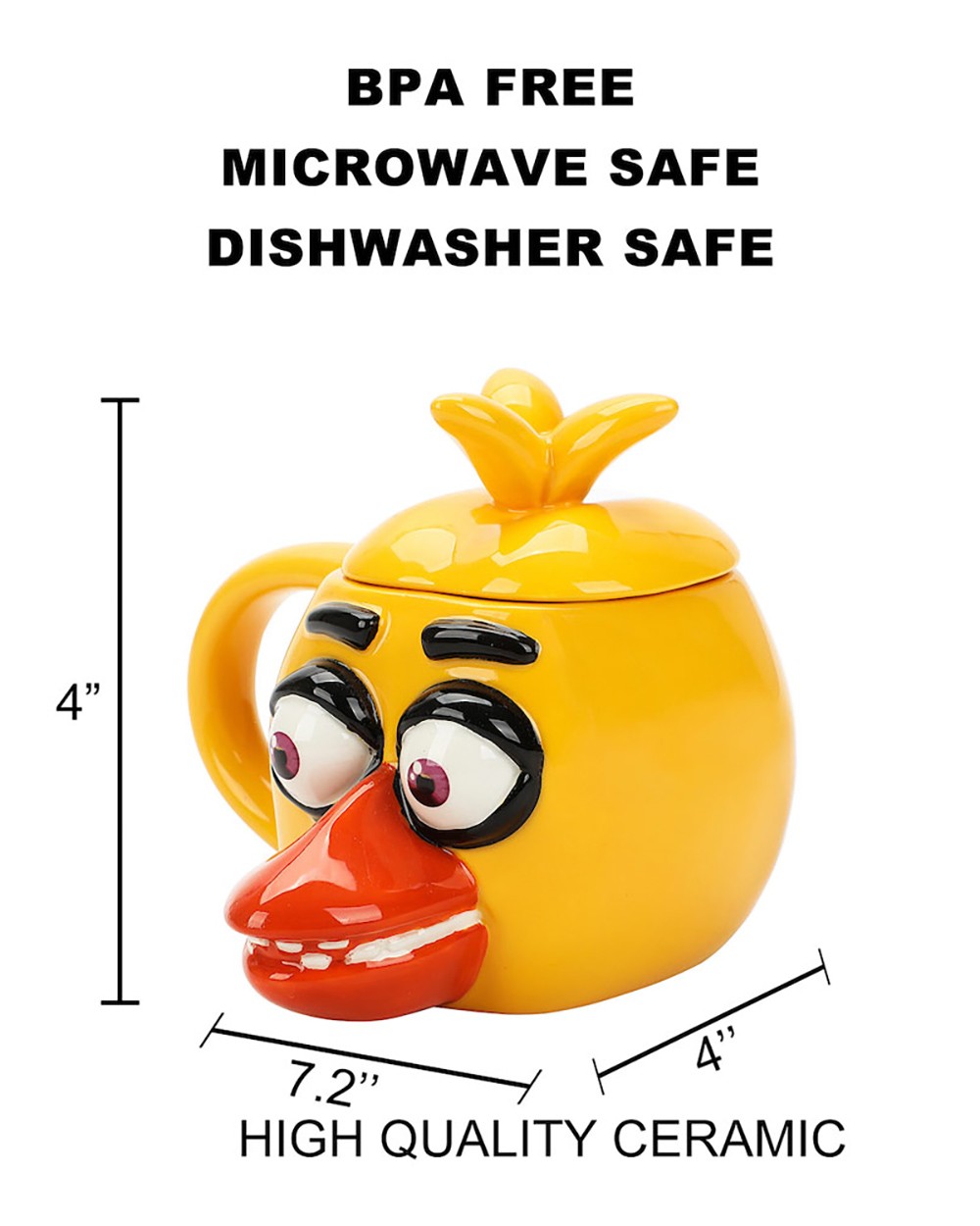 Five Nights At Freddy’s Chica 15oz Sculpted Ceramic Mug With Lid