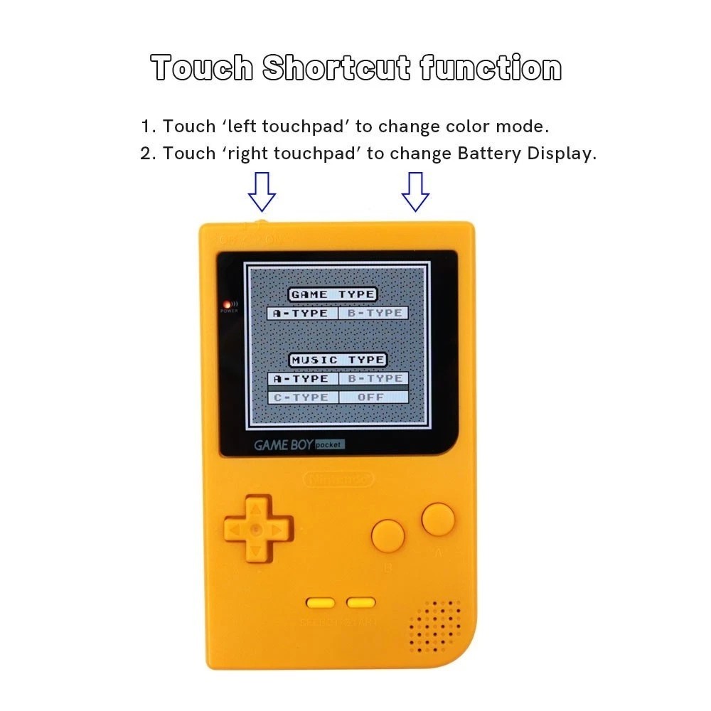 Game Boy Pocket Laminated 2.8″ IPS Kit + Shell & USB-C LiPo Battery Gameboy GBP