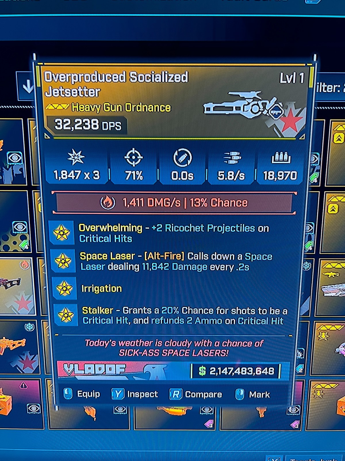 Borderlands 4✨ MODDED LVL 1 ONE 32K DPS JETSETTER LASER RIFLE BL4 ✅PC-PS-XBOX✨