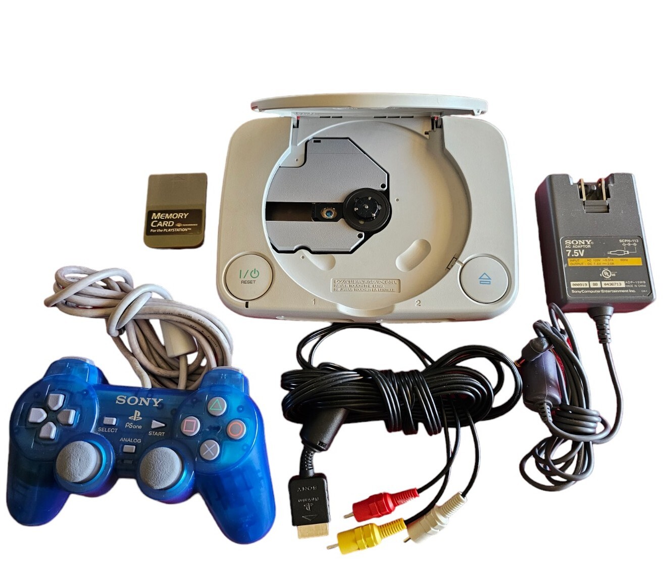 Sony Playstation PS One Video Game Console -Gray Pwr Mem Card TVCable Controller
