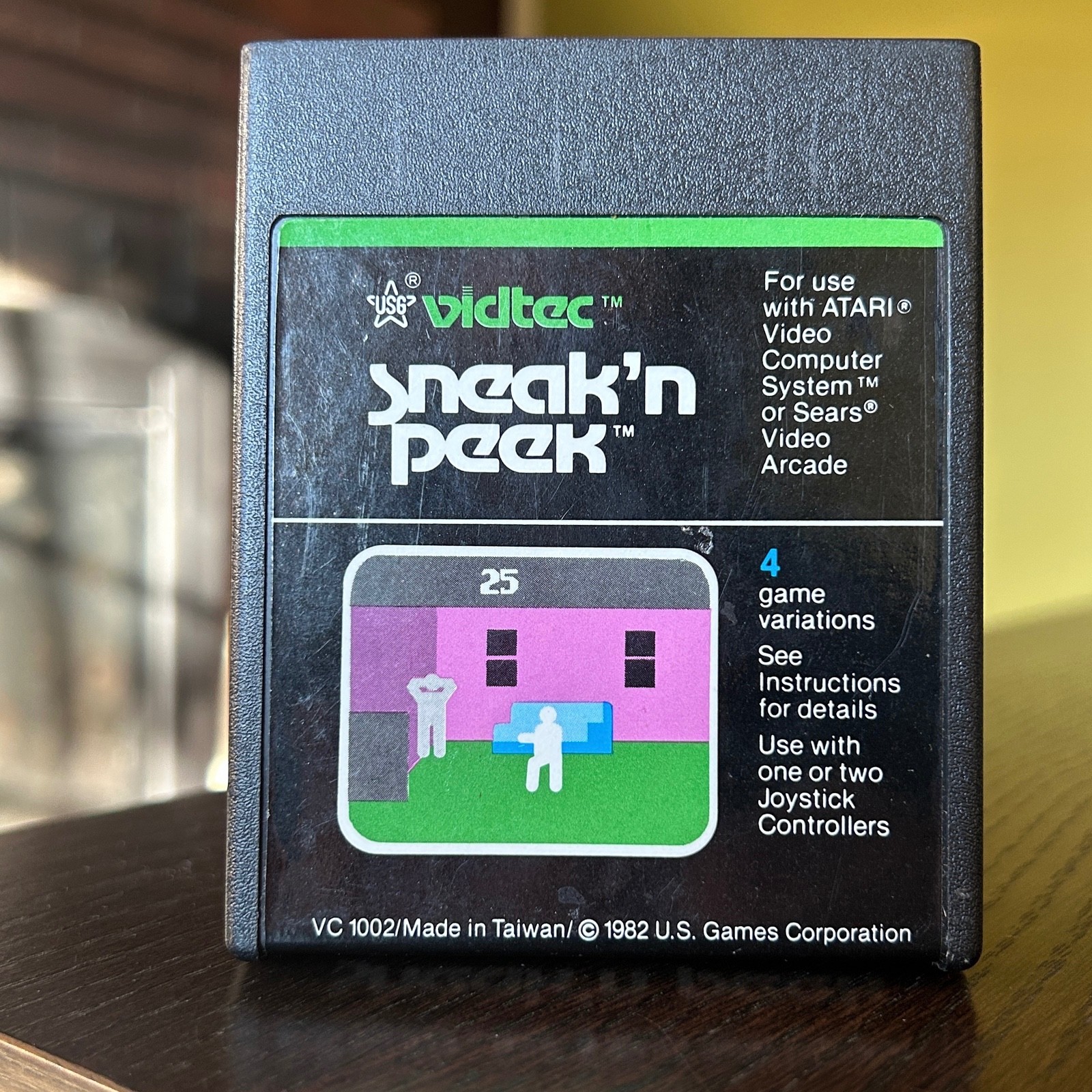 1982 Sneak’n Peek Atari 2600 Video Game Cartridge by Vidtec + U.S. Games TESTED