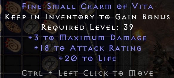 D2R Diablo 2 Fine Small Charms Of Vita 3/18/20