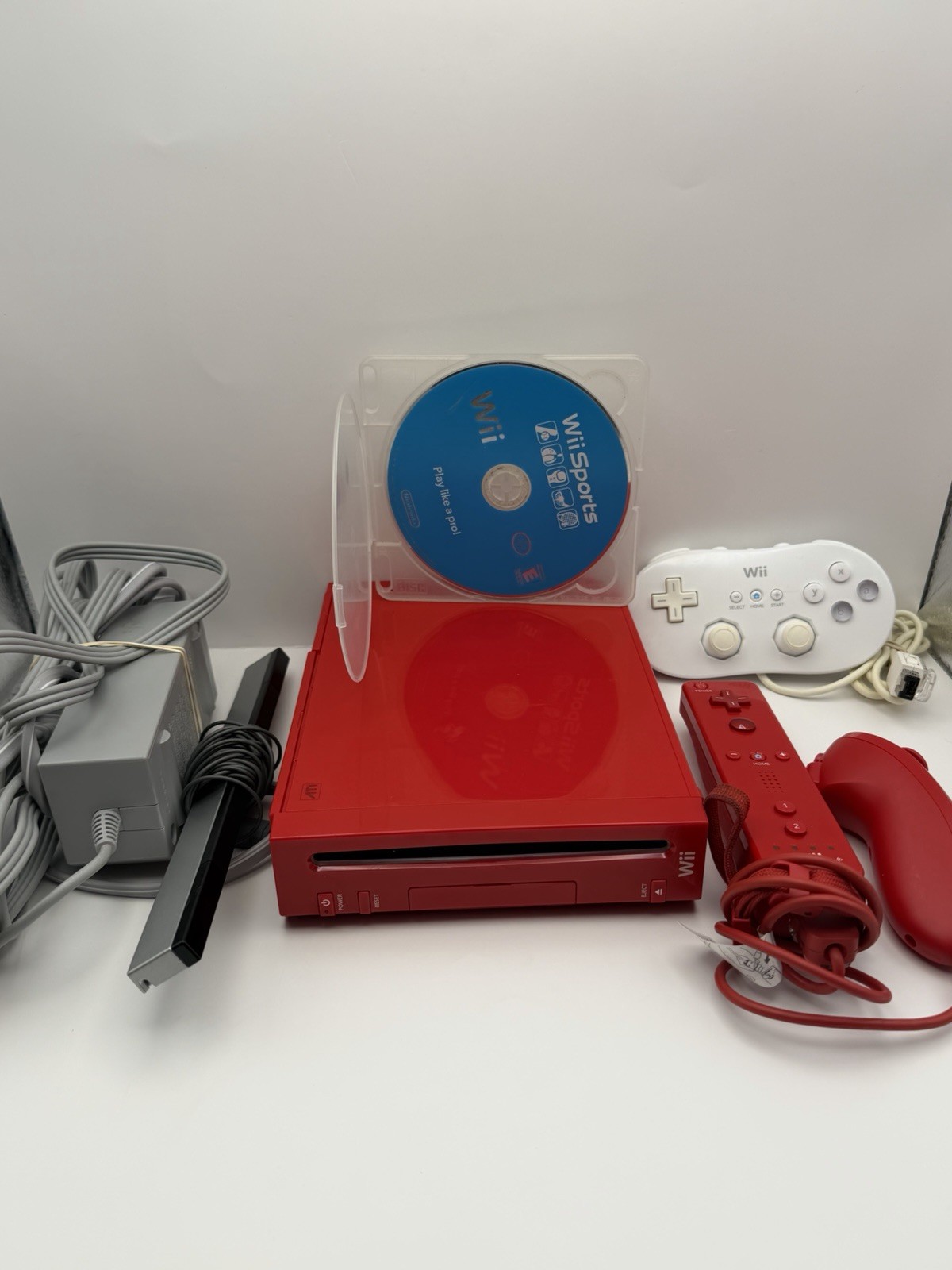 Nintendo Wii Limited Edition RED Video Game Console Home System GameCube RVL-001
