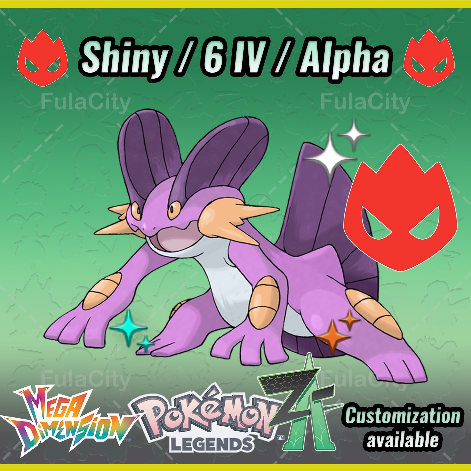 Swampert ❗❗❗ Alpha Shiny ❗❗❗ Pokemon Legends ZA ⚫ 6 IV 🟢 @ Any item