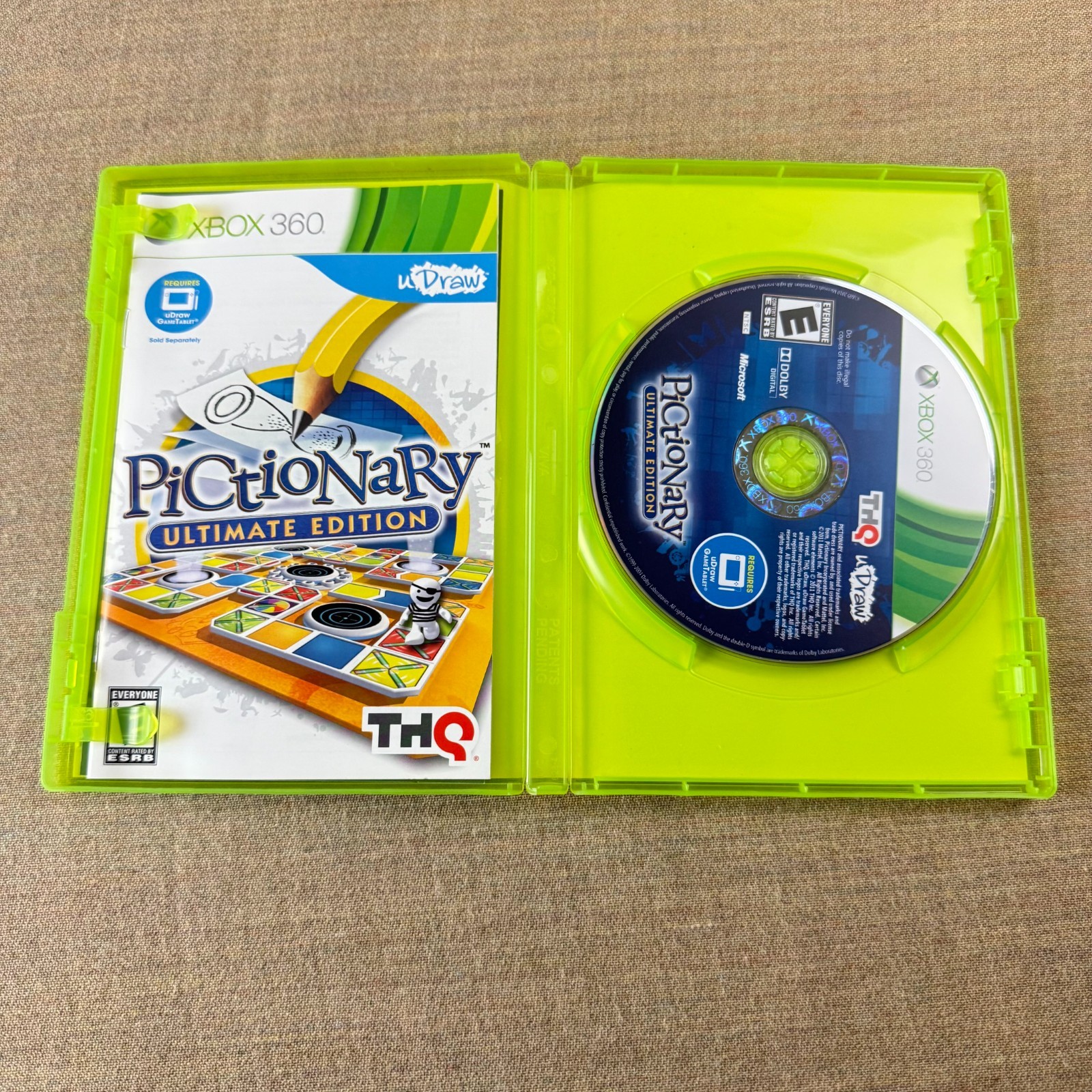 Pictionary: Ultimate Edition (uDraw) (Xbox 360, 2011) – Complete in Box, Tested