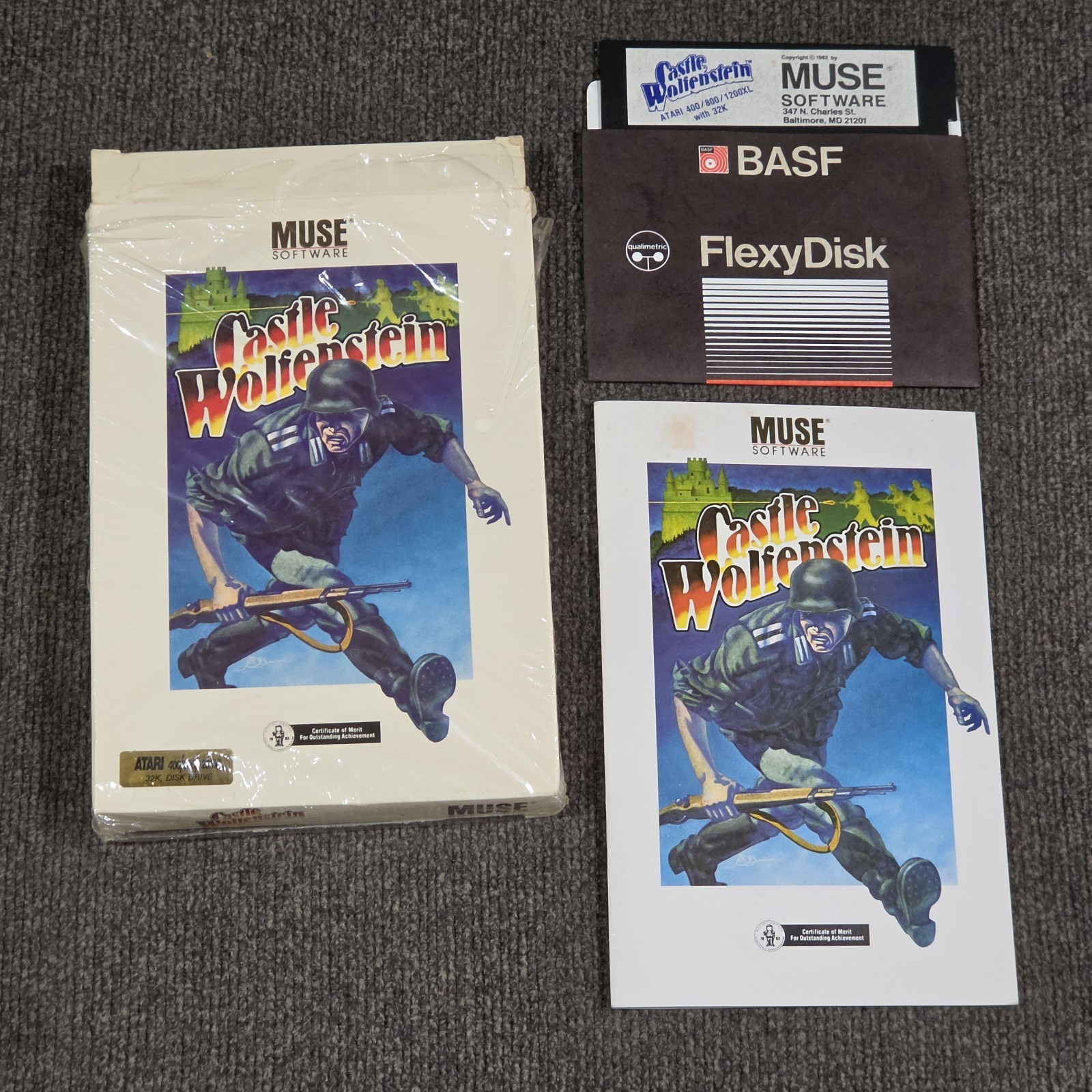 Castle Wolfenstein ATARI 400/800/1200XL Floppy Disk COMPLETE IN BOX TESTED