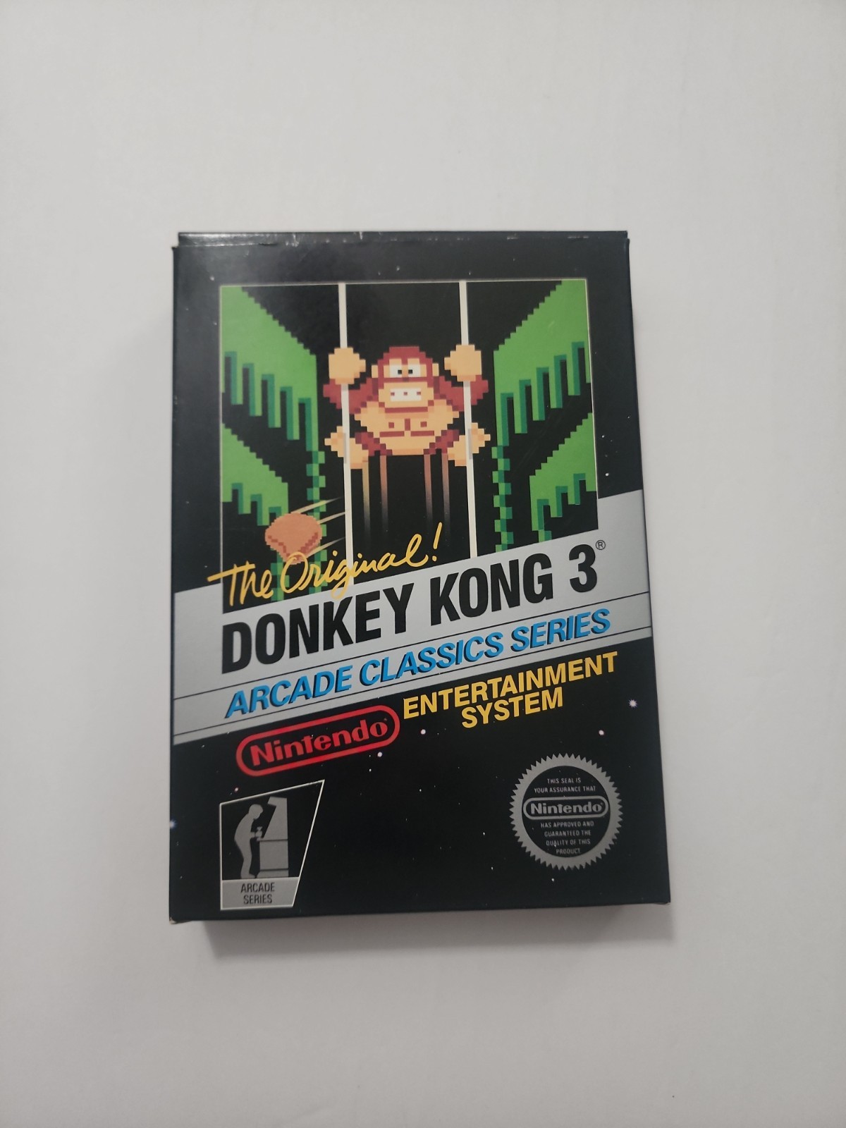Donkey Kong 3 Nintendo NES Empty Box Only HangTab BLACK BOX Needs Wata Psa