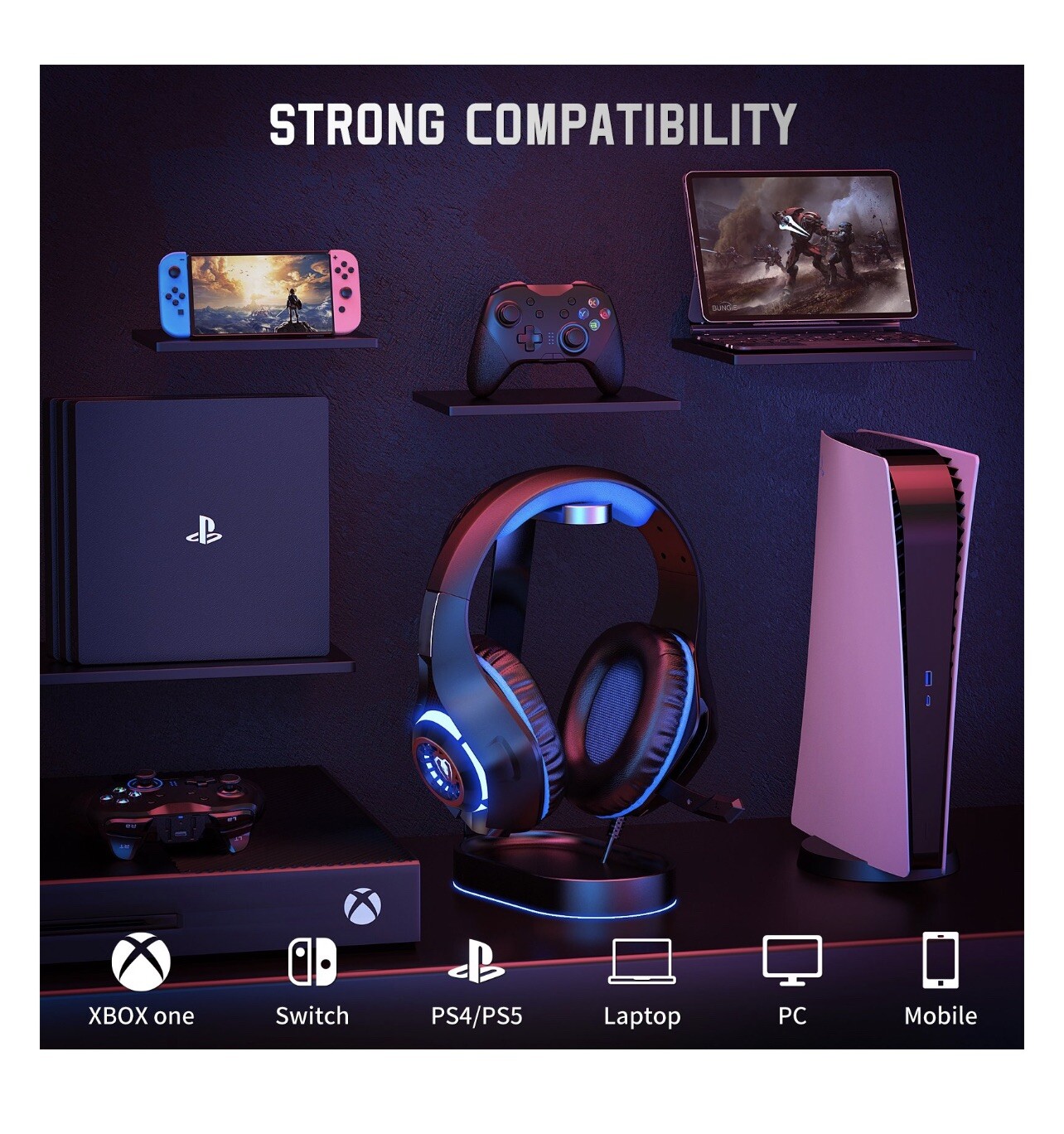 Beexcellent GM-1 Gaming Headset with Surround Sound & Noise-Isolation Microphone