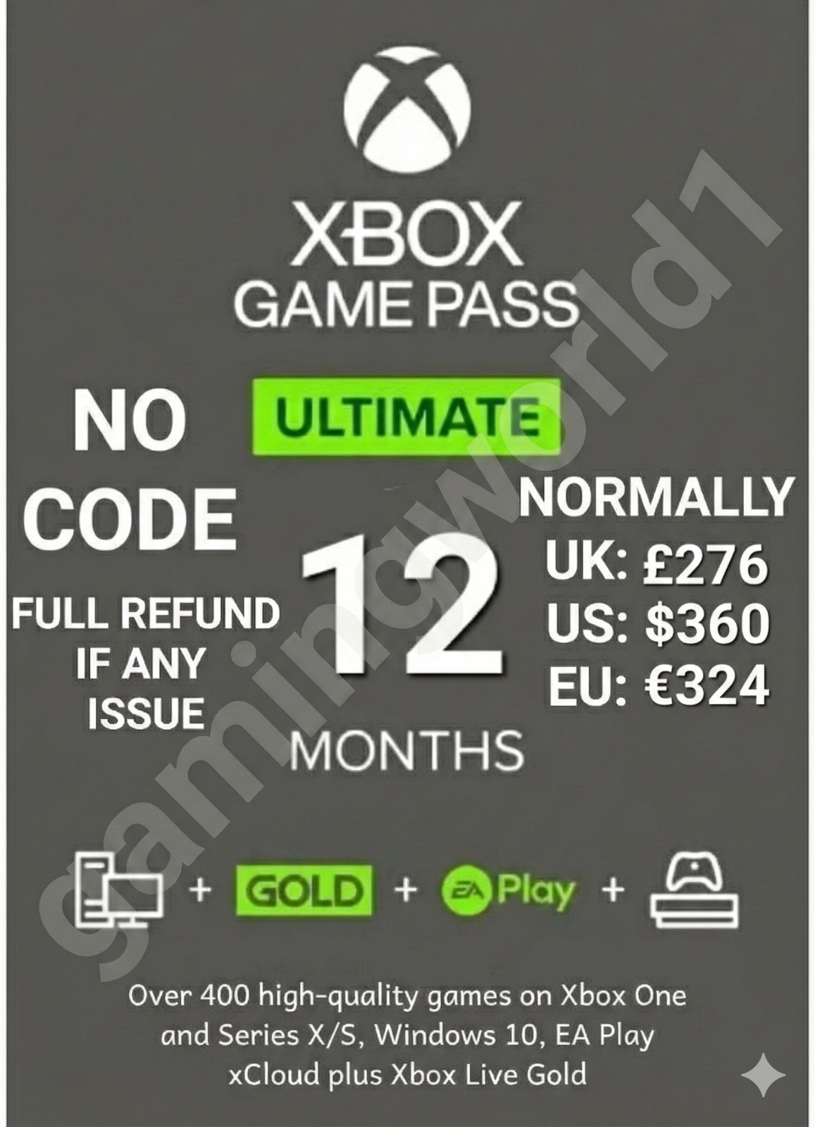Xbox Game Pass Ultimate 12 Months 🌍 Global | Gold + EA Play | 0-2 Hour Delivery