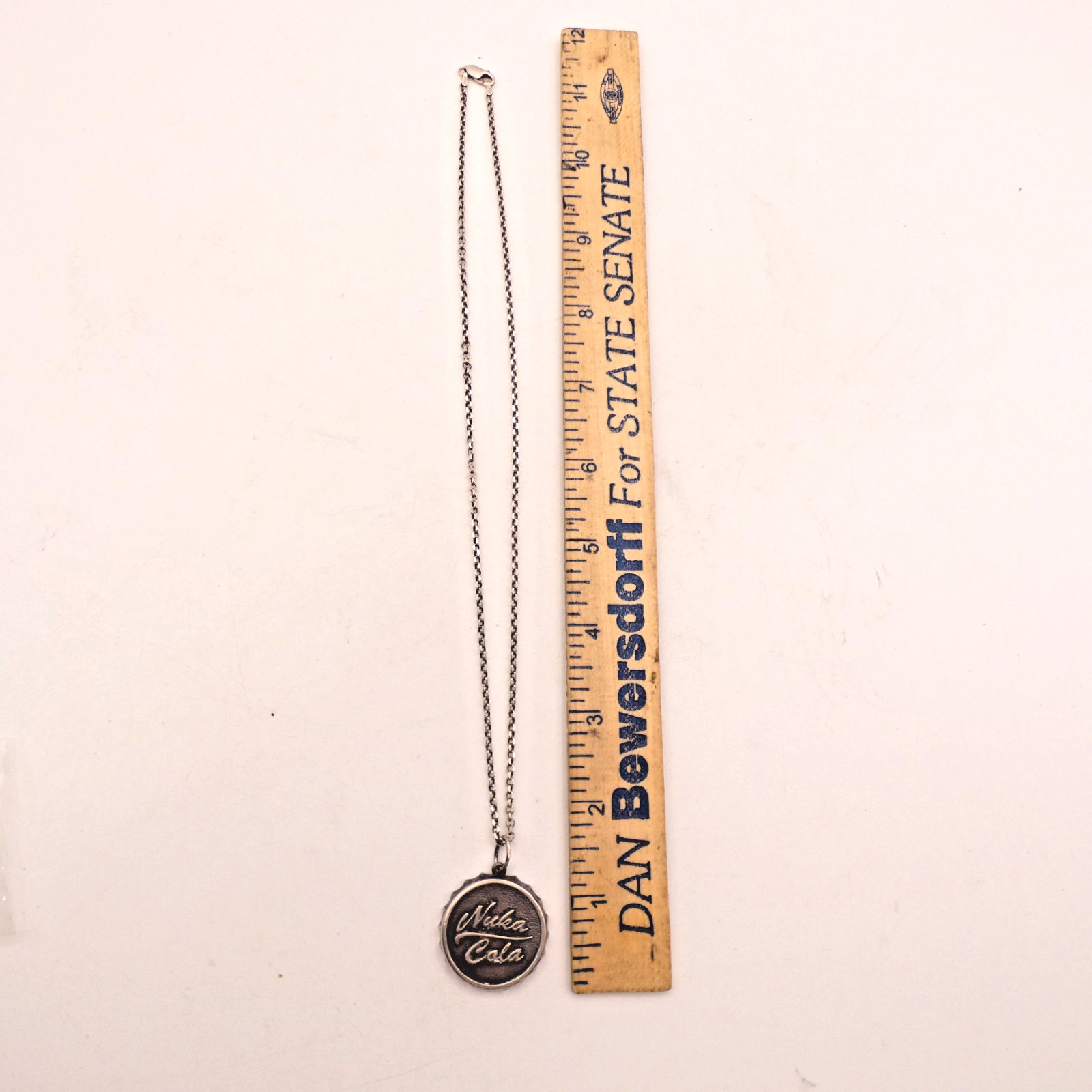 Fallout Nuka Cola Bottle Cap Silver tone Necklace Made in Italy