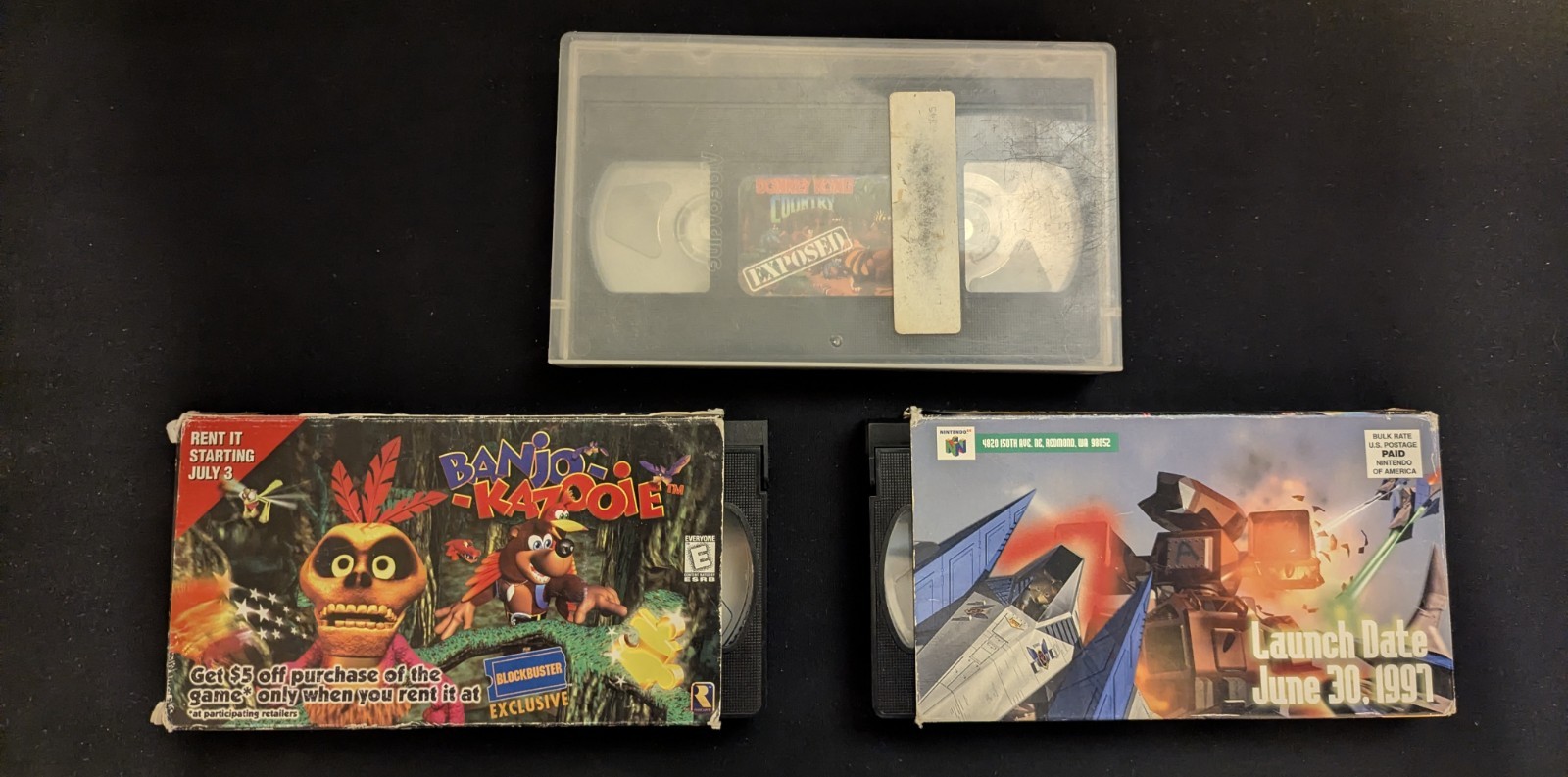 STAR FOX 64, BANJO KAZOOIE 64, DONKEY KONG 64 VHS TAPES – Read Description