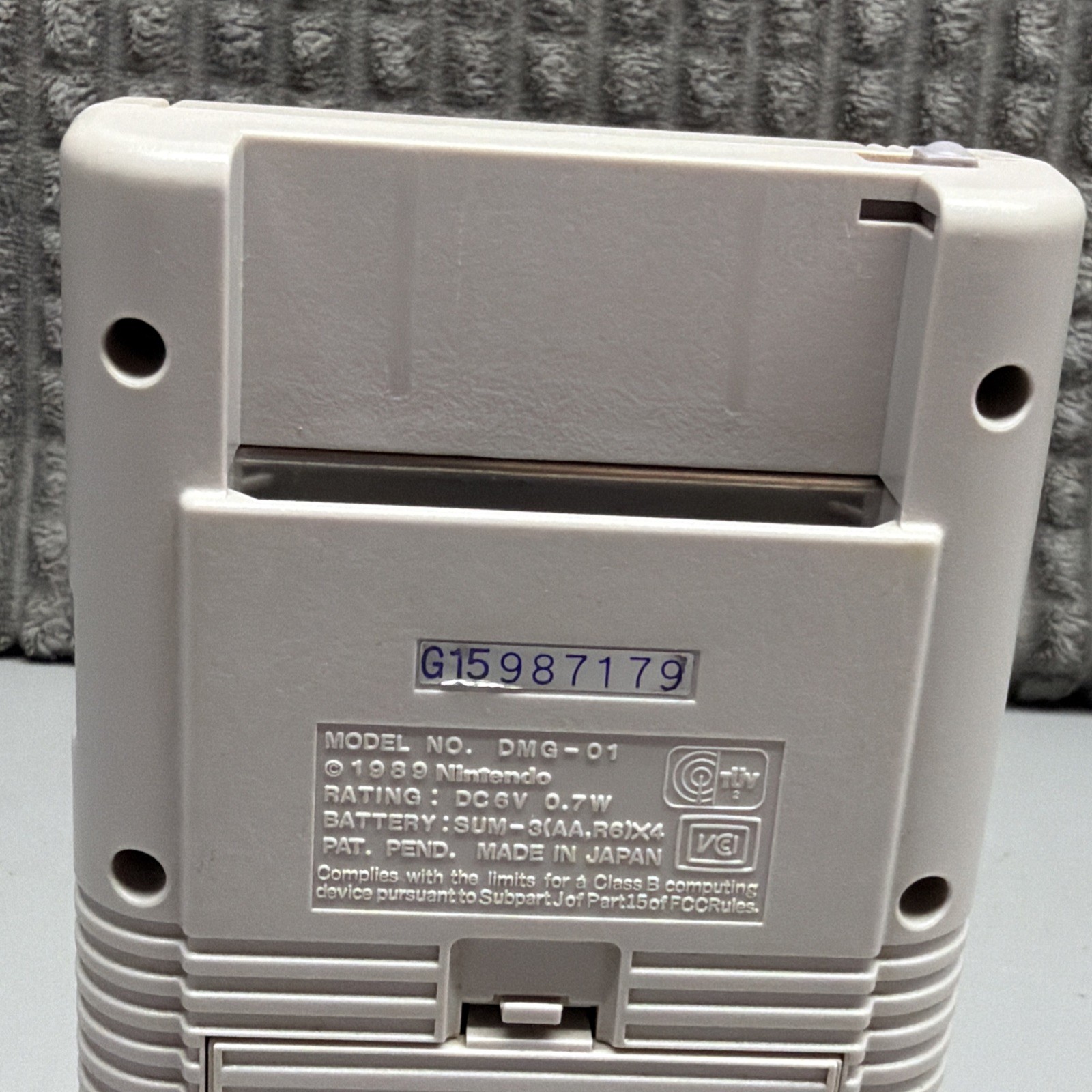 Nintendo Game Boy DMG-01 Original Gray Handheld 1989 Working + WWF War Zone
