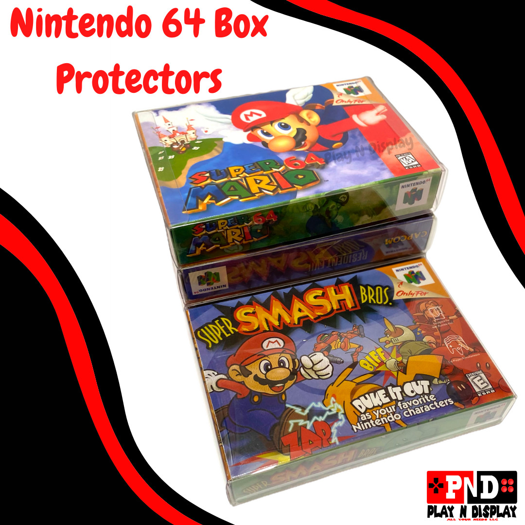 1 SNES N64 Super Nintendo 64 Box Protectors Clear Case Plastic Sleeve PET Thick
